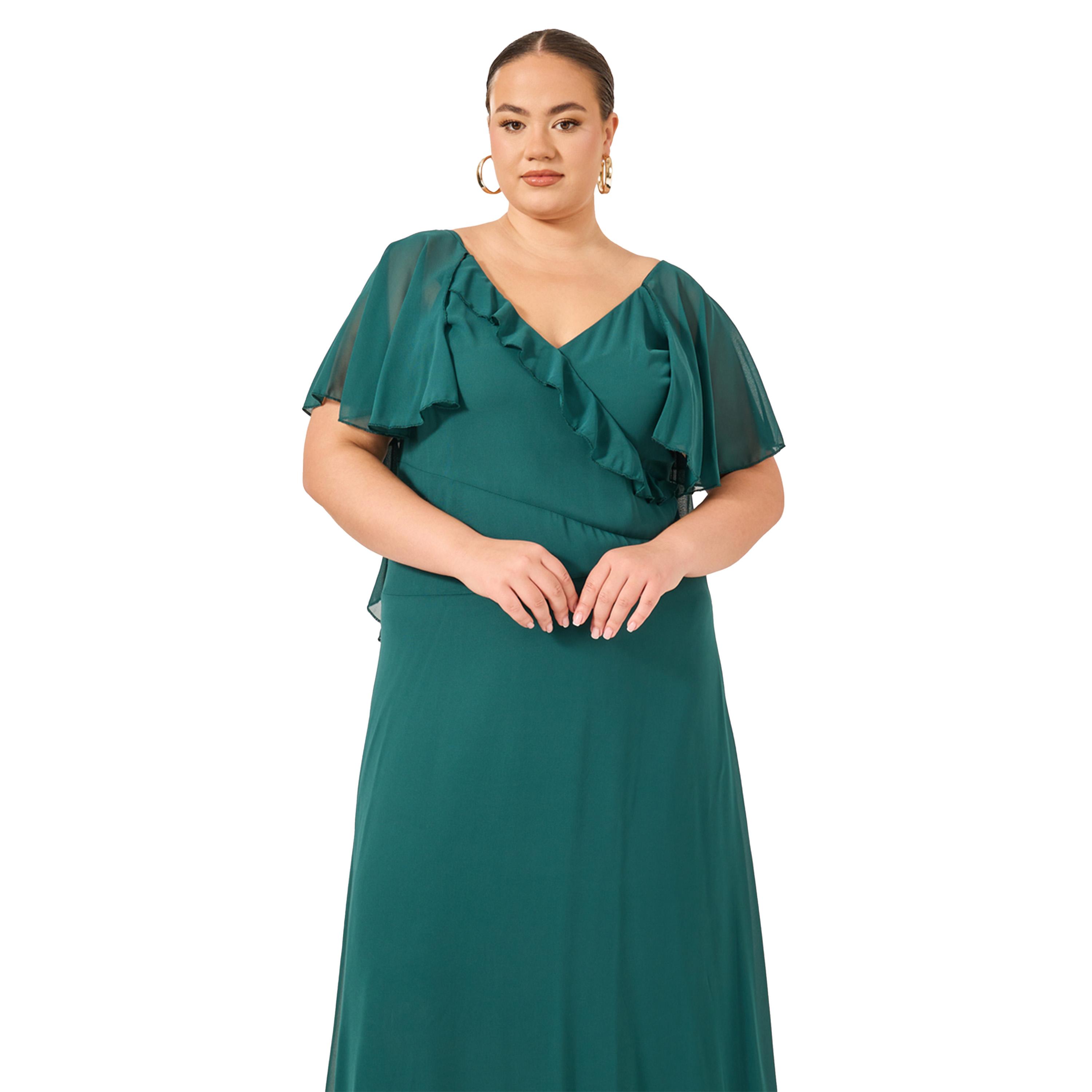 Styli Plus Size Ruffled Wrap Look A-Line Maxi Dress-women-clothing-dresses-image-3