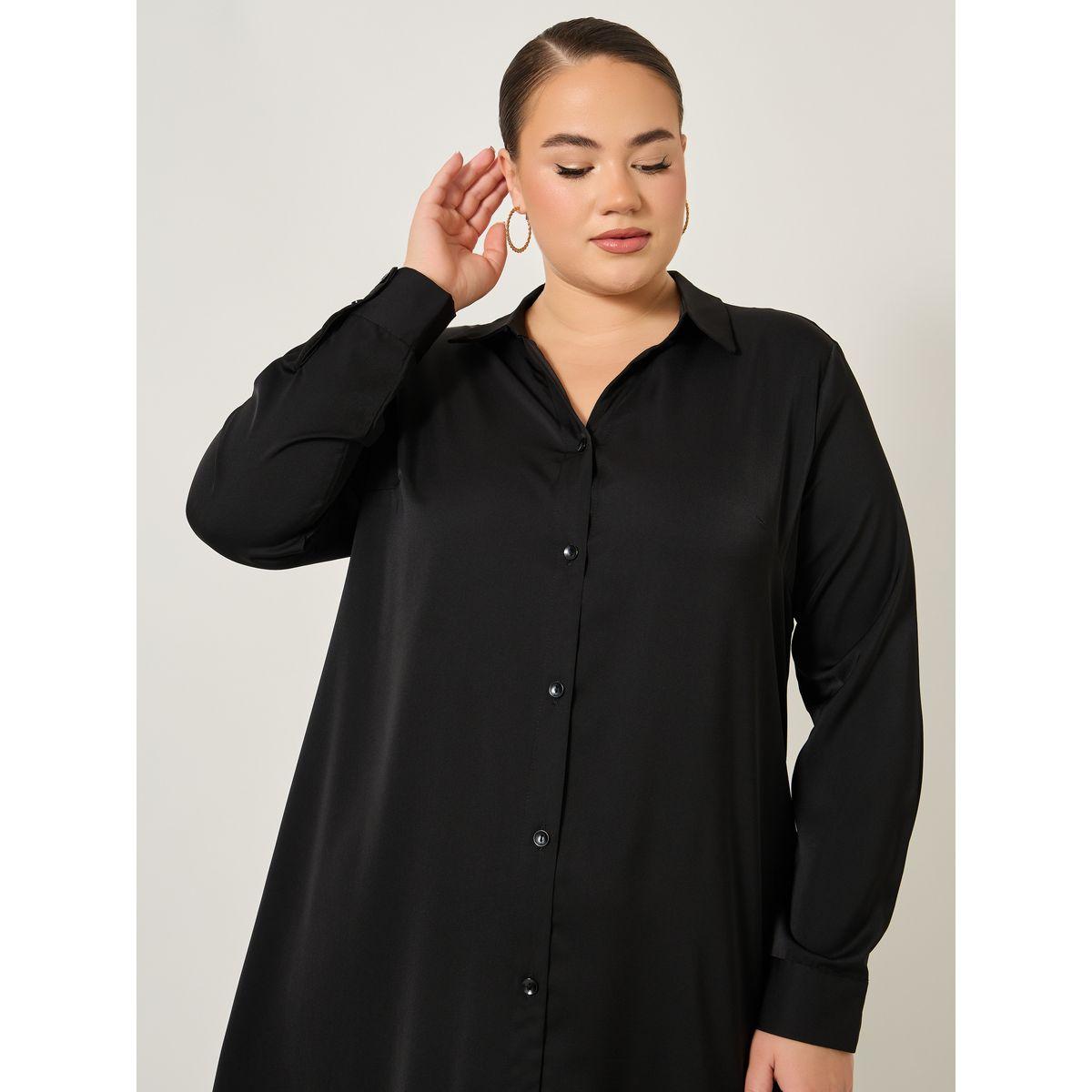 Plus Size Button Down Collared Maxi Shirt Dress-women-clothing-dresses-image-4