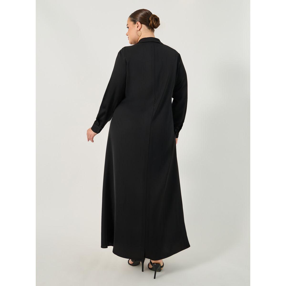 Plus Size Button Down Collared Maxi Shirt Dress-women-clothing-dresses-image-6
