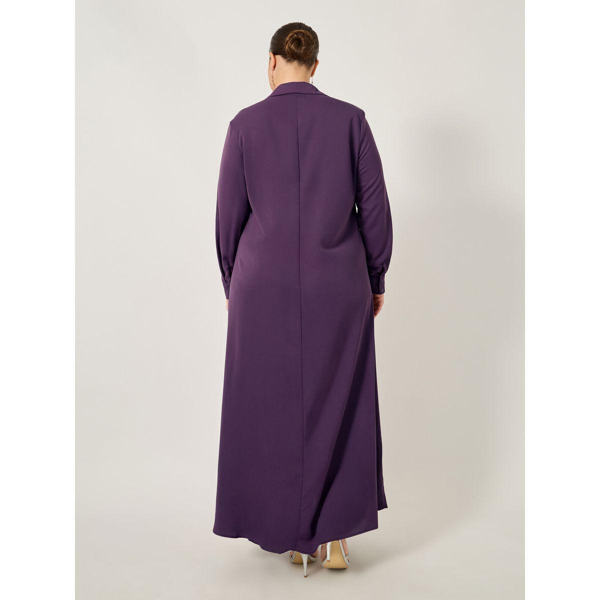 Plus Size Button Down Collared Maxi Shirt Dress-women-clothing-dresses-image-6