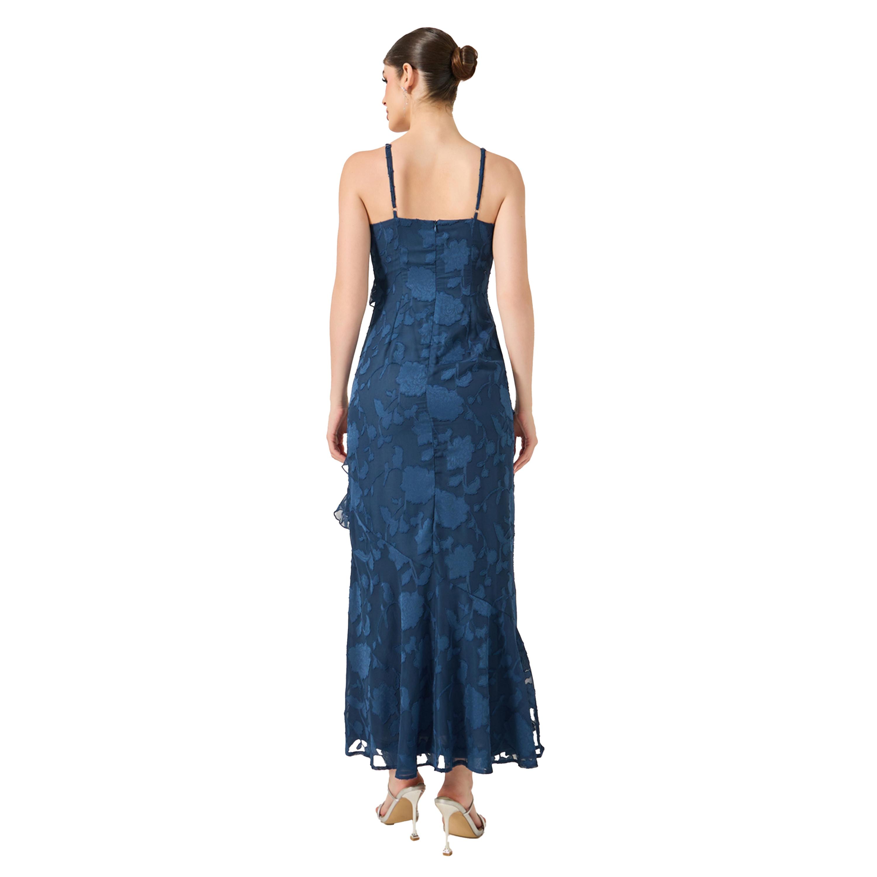 ستايلي -  فستان ماكسي بقصة A وحمالات وتفاصيل كشكشة-women-clothing-dresses-image-5