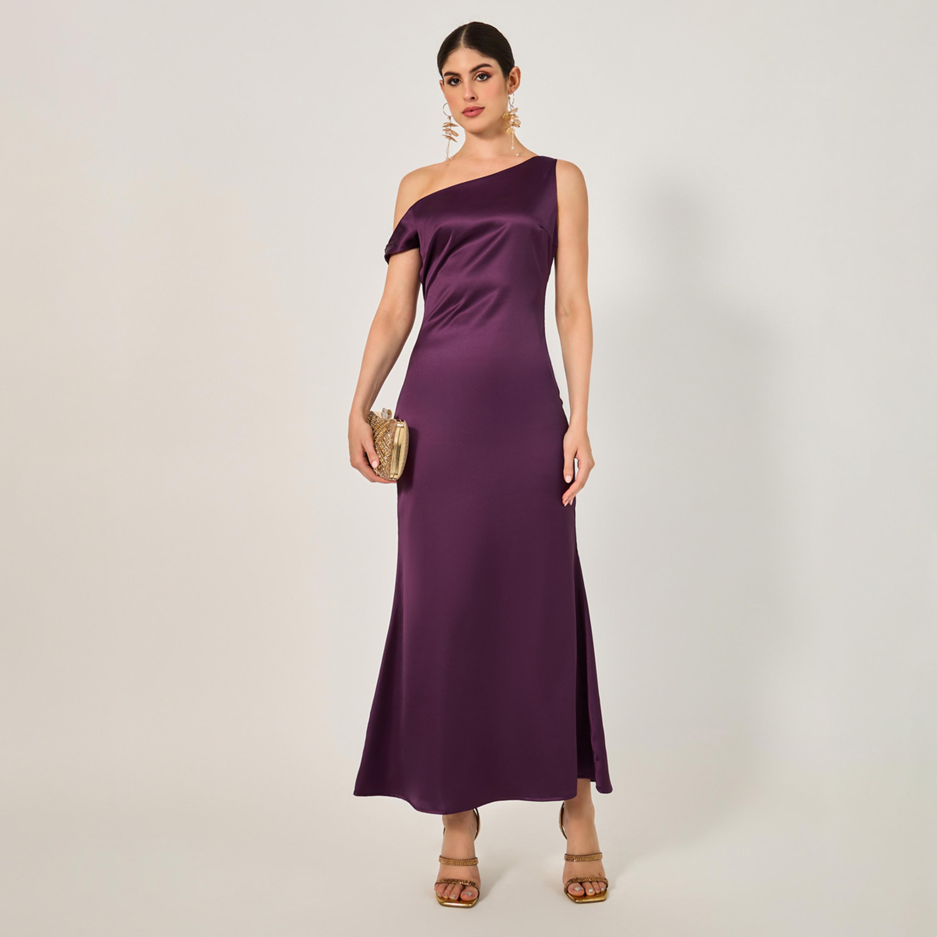 Styli Solid One Shoulder A-Line Maxi Dress-women-clothing-dresses-image-1