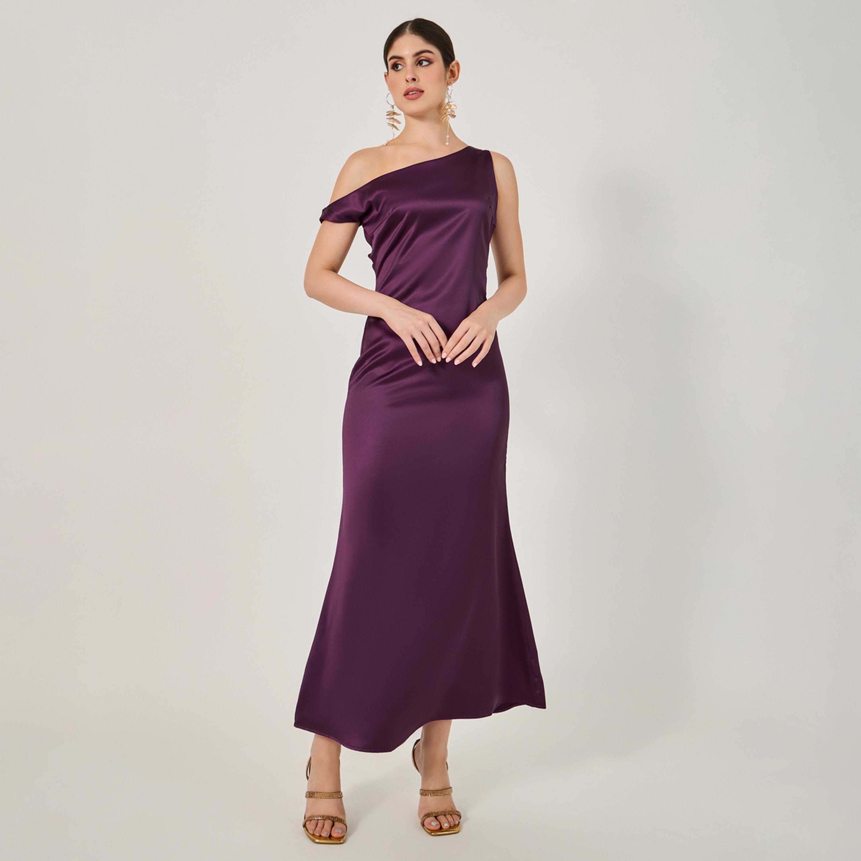 Styli Solid One Shoulder A-Line Maxi Dress-women-clothing-dresses-image-2