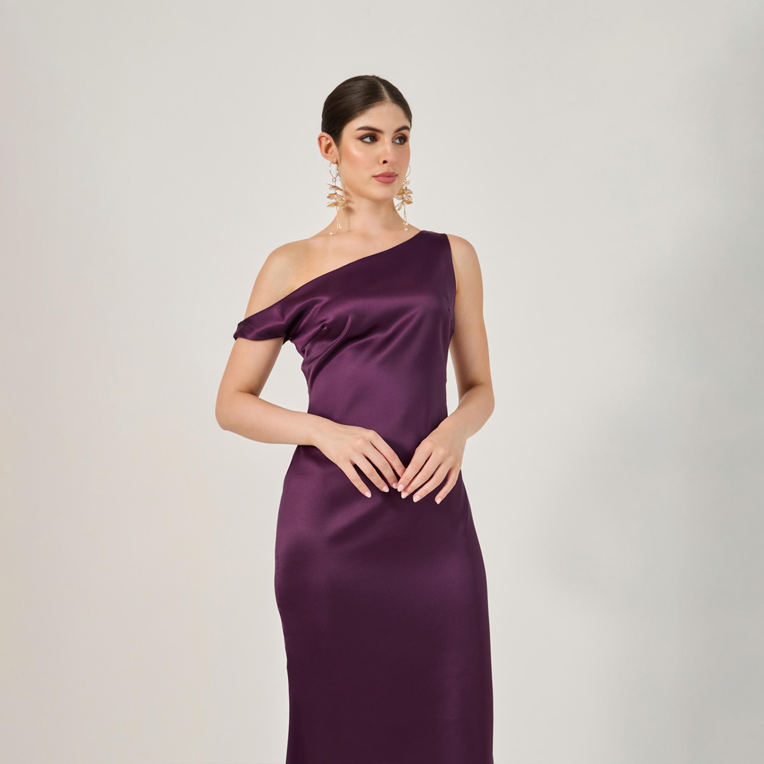 Styli Solid One Shoulder A-Line Maxi Dress-women-clothing-dresses-image-3