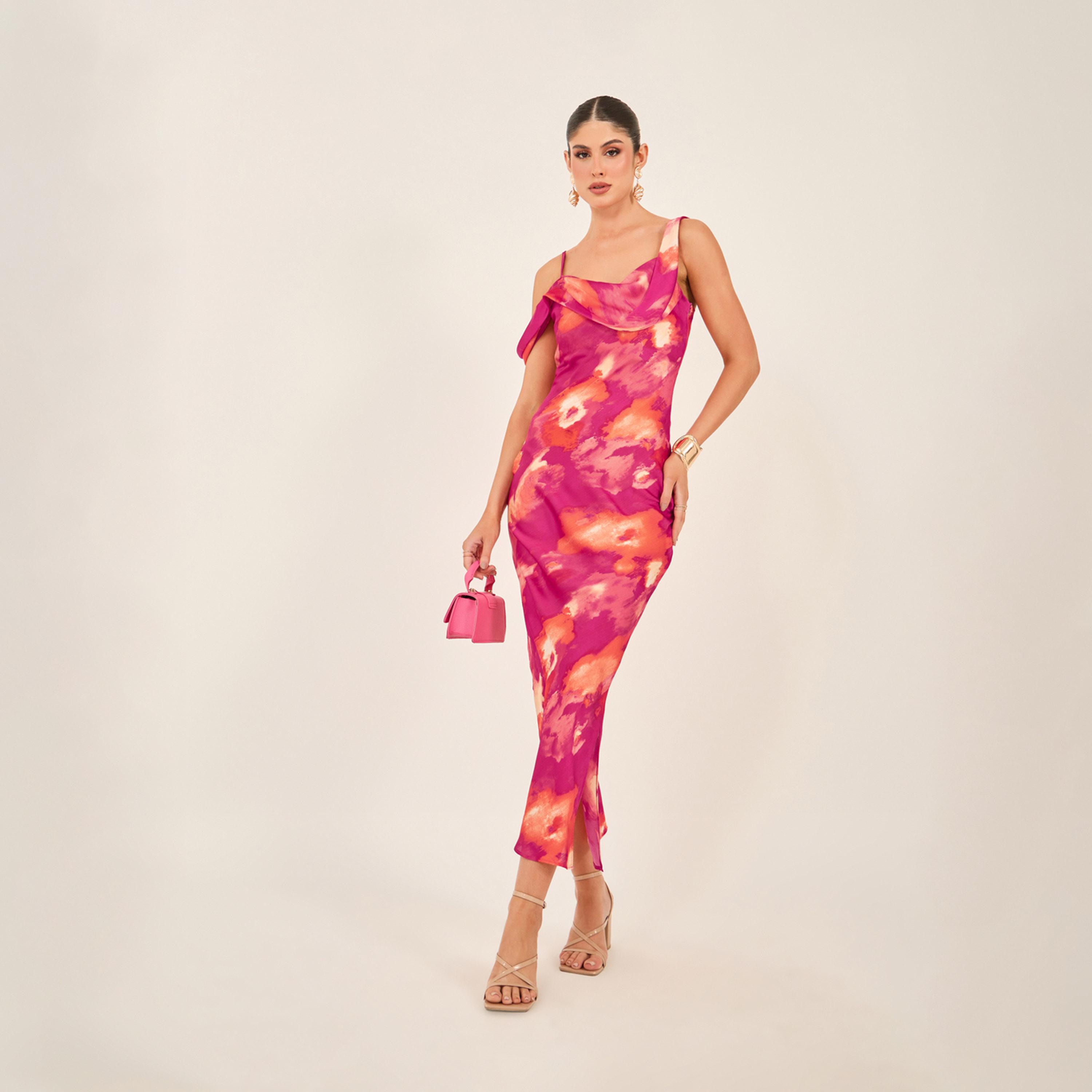 ستايلي - فستان ماكسي ضيق بأشرطة وطبعة كاملة-women-clothing-dresses-image-2
