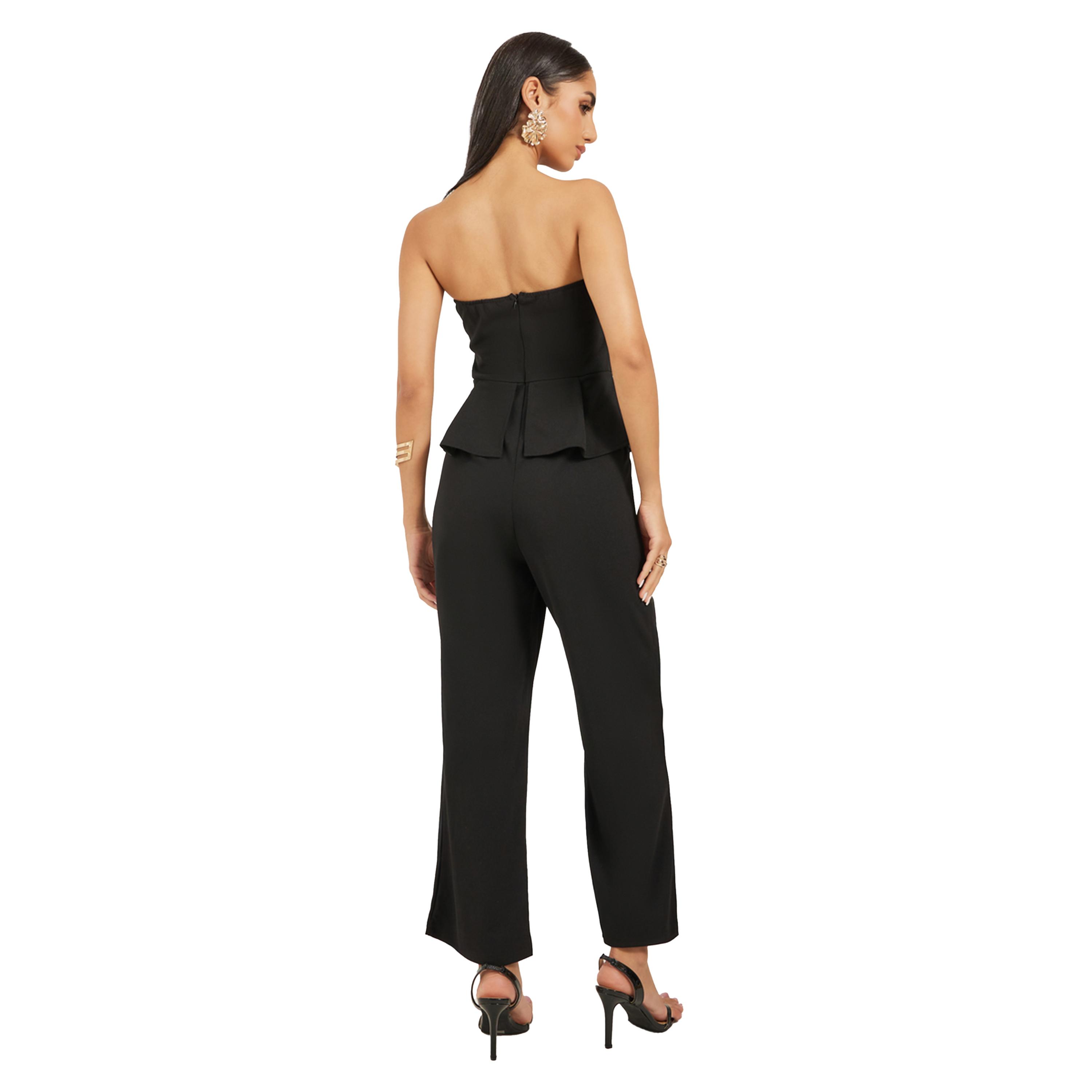 ستايلي - جمبسوت واسع الساقين بياقة دائرية-women-clothing-jumpsuits-image-5
