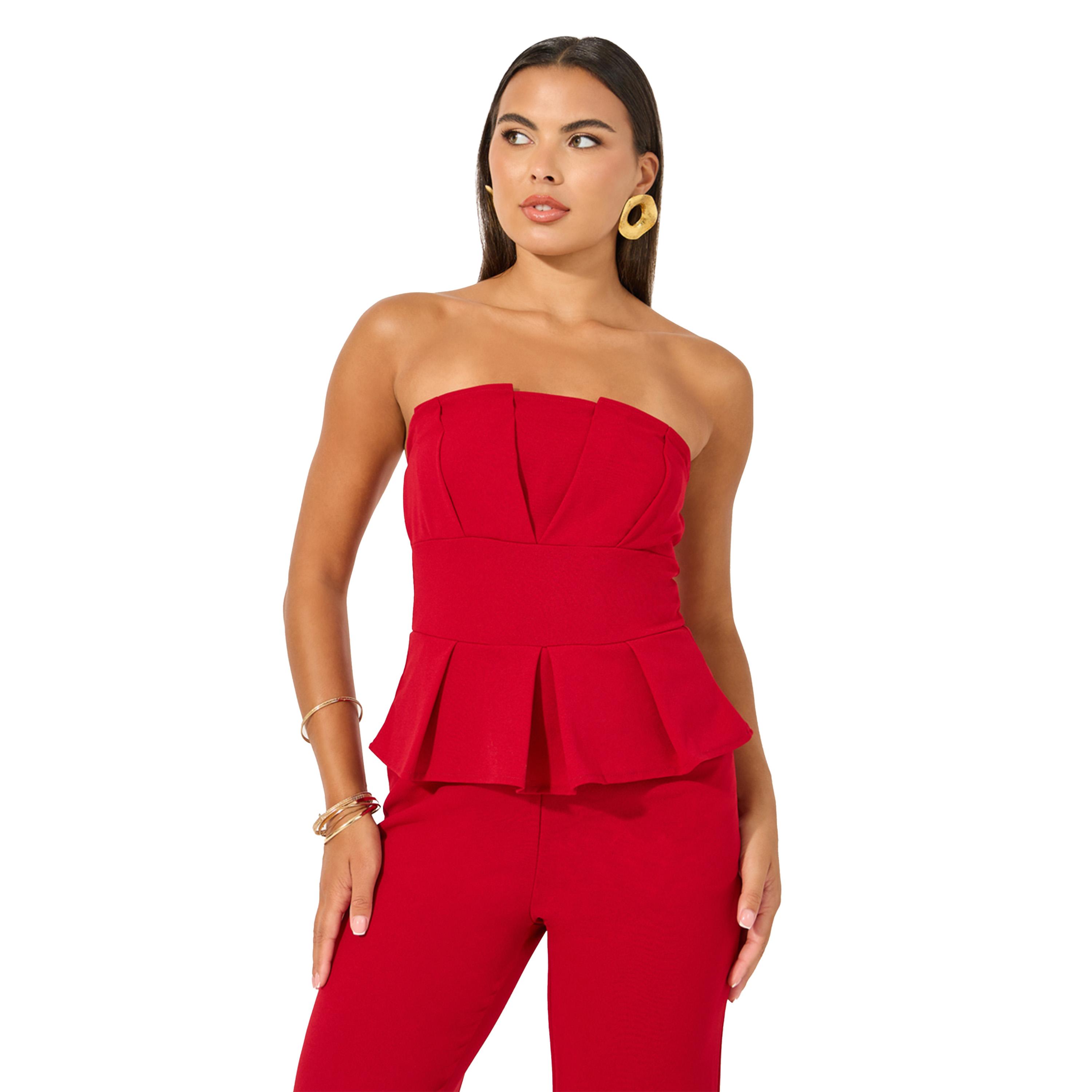 ستايلي - جمبسوت واسع الساقين بياقة دائرية-women-clothing-jumpsuits-image-2