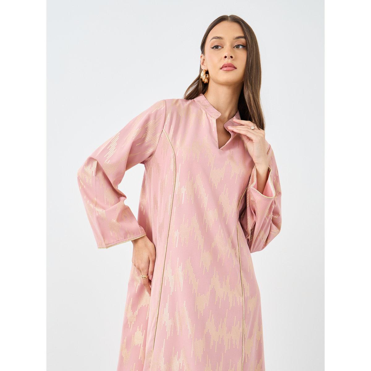 أميرة x ستايلي جلابية بطبعة فويل لامعة-women-arabicclothing-jalabiyas-image-3