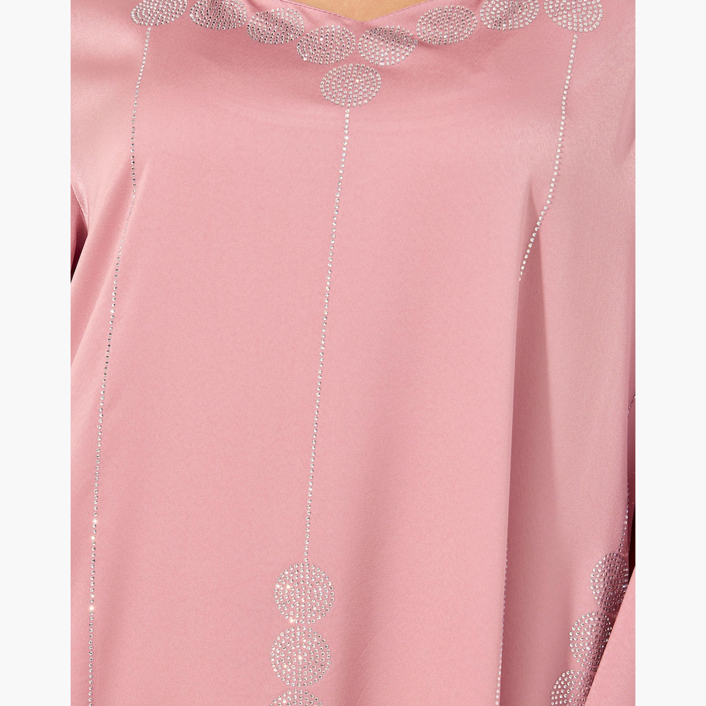 Styli Embellished Satin Sweetheart A-Line Jalabyia-women-arabicclothing-jalabiyas-image-4