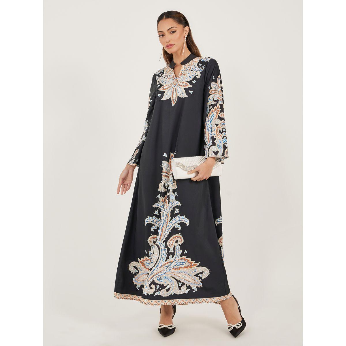 جلابية طويلة بطبعة رقمية-women-arabicclothing-jalabiyas-image-1