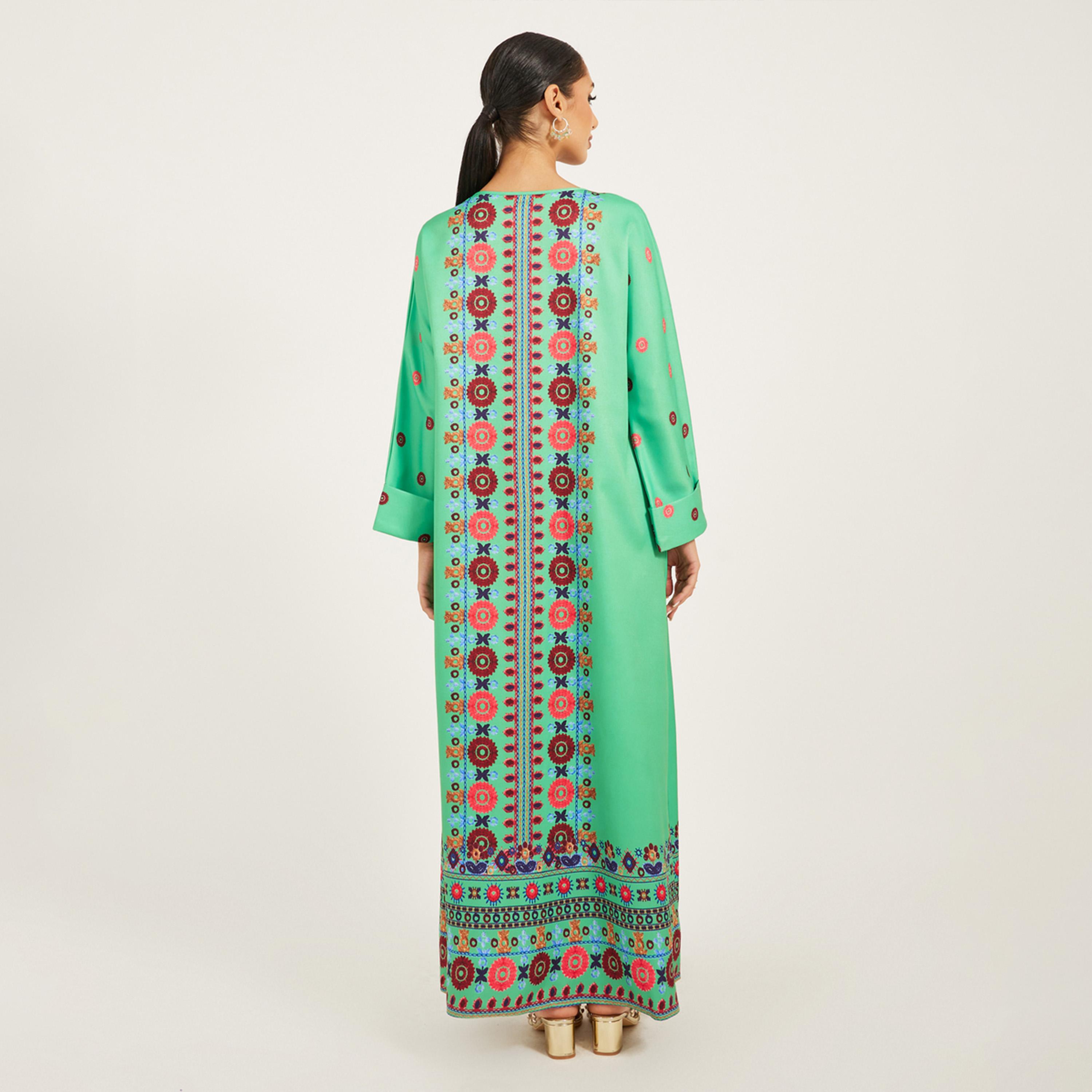 Amirah X Styli Panel Embroidery Jalabiya With Border At Hem-women-arabicclothing-jalabiyas-image-5