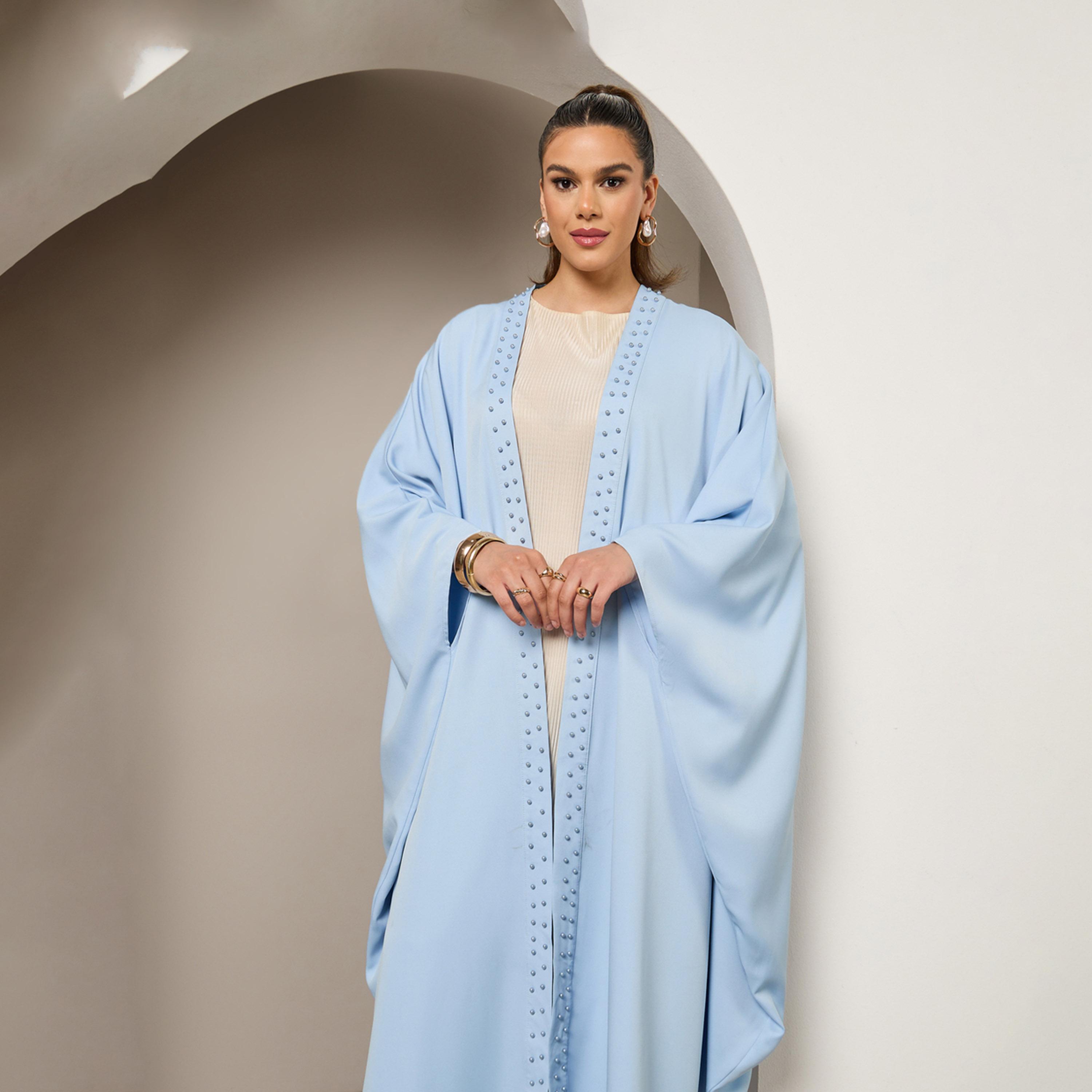 Styli Embellished Beaded Batwing Sleeve Abaya-women-arabicclothing-abayas-image-3