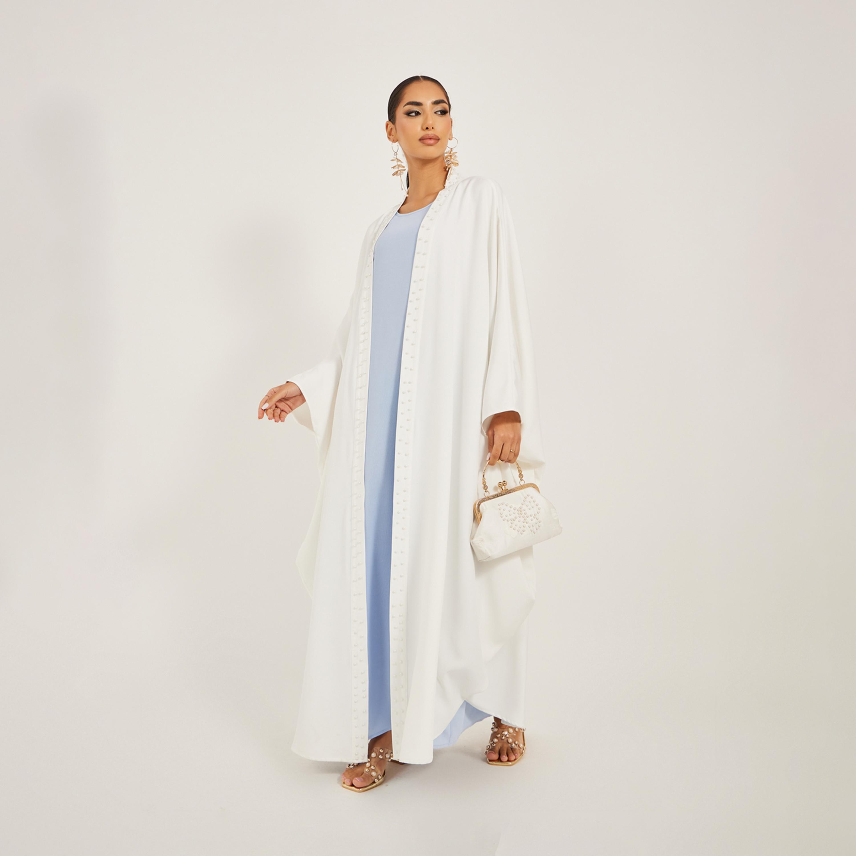Styli Faux Pearl Embellished Batwing Sleeve Abaya-women-arabicclothing-abayas-image-1