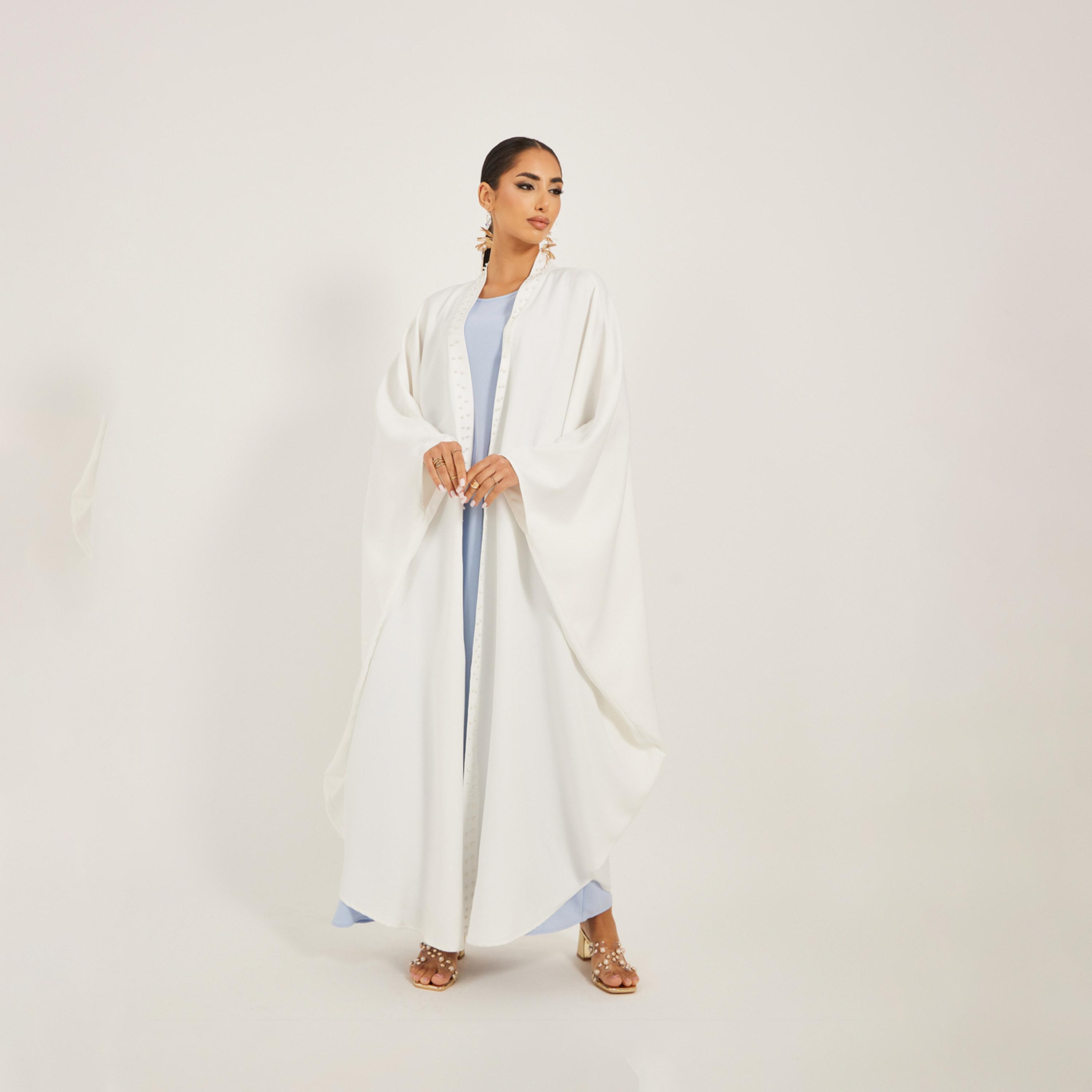 Styli Faux Pearl Embellished Batwing Sleeve Abaya-women-arabicclothing-abayas-image-2