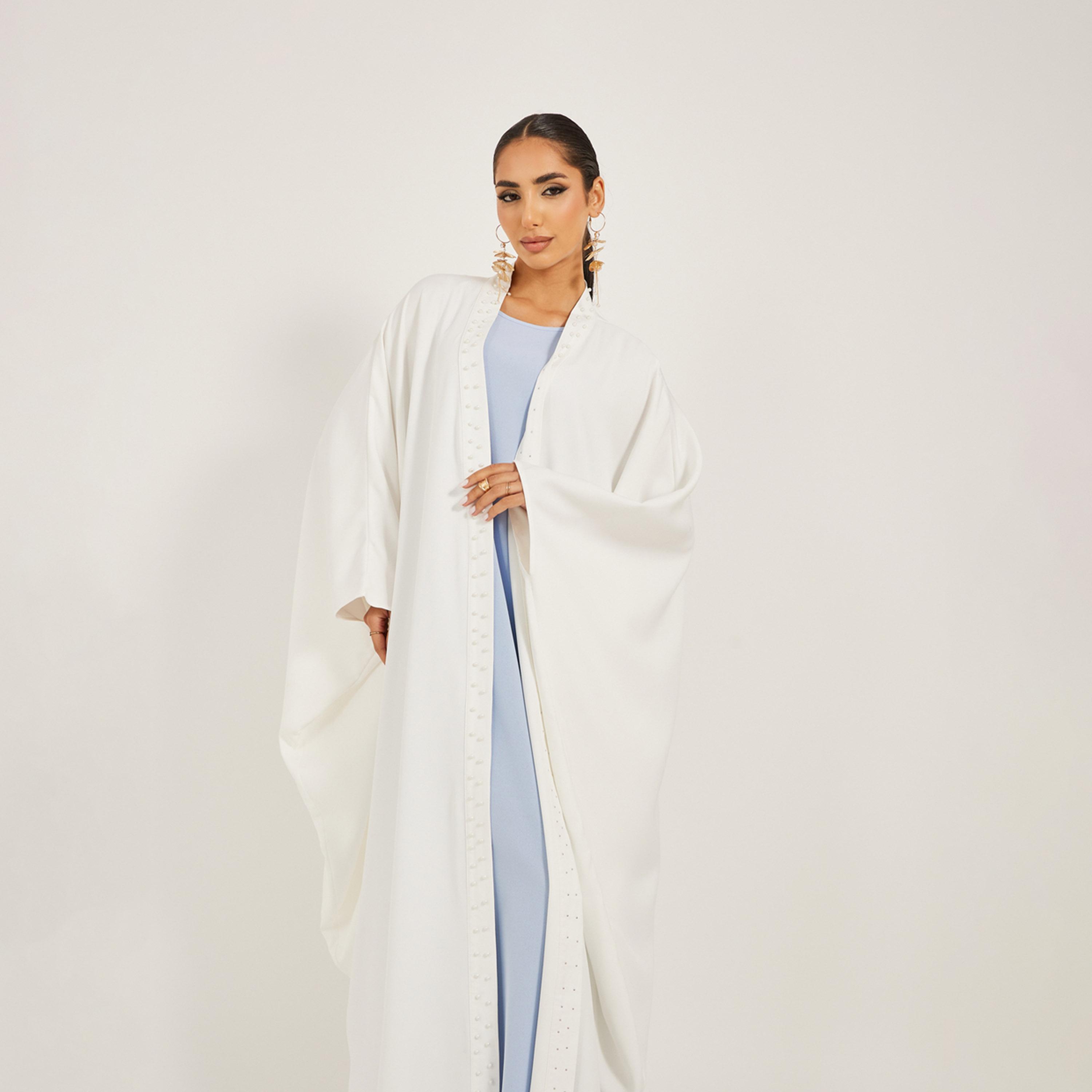 ستايلي - عباية بأكمام خفاش مزينة باللؤلؤ الصناعي-women-arabicclothing-abayas-image-3