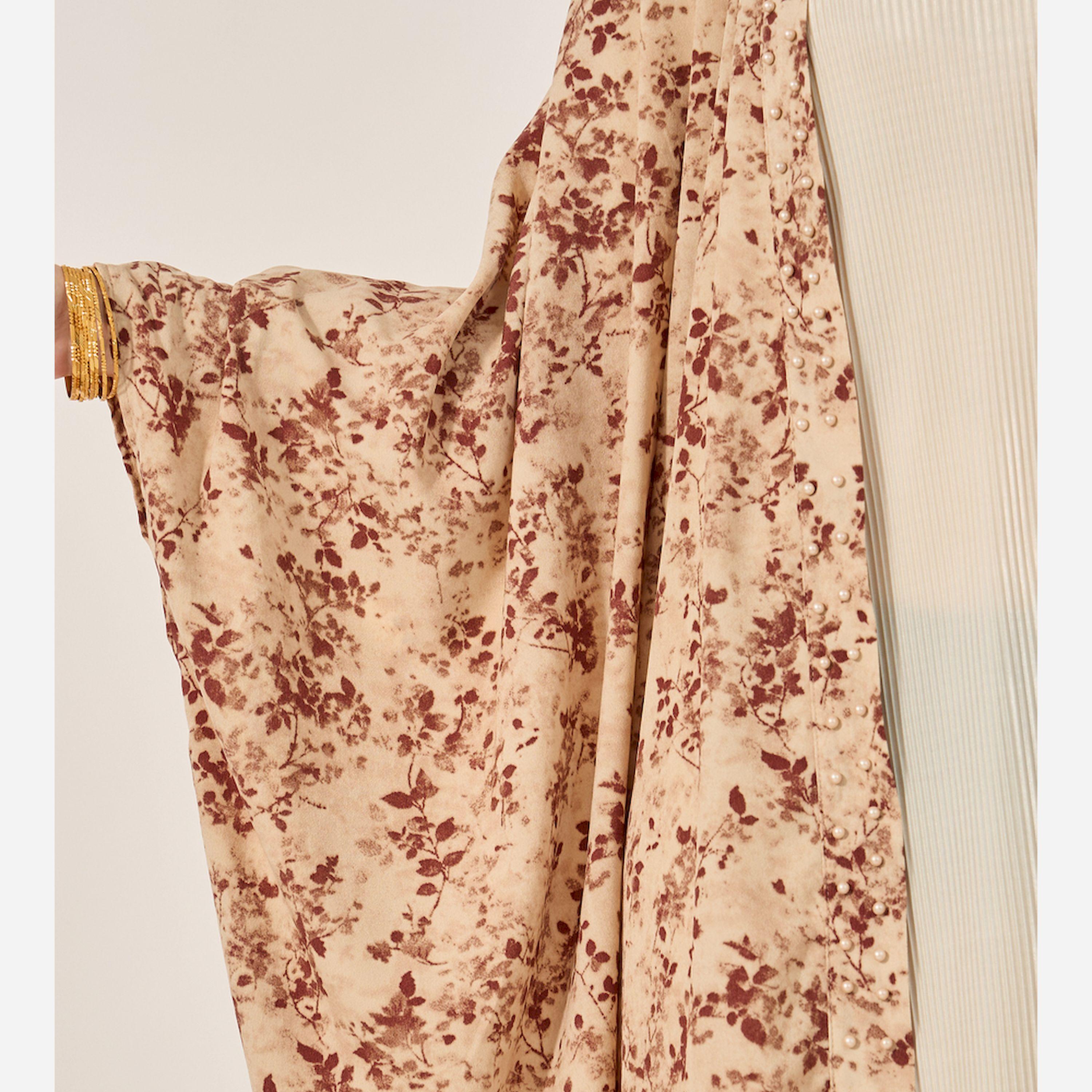 Styli Blurry Floral Print Batwing Sleeve Abaya-women-arabicclothing-abayas-image-4