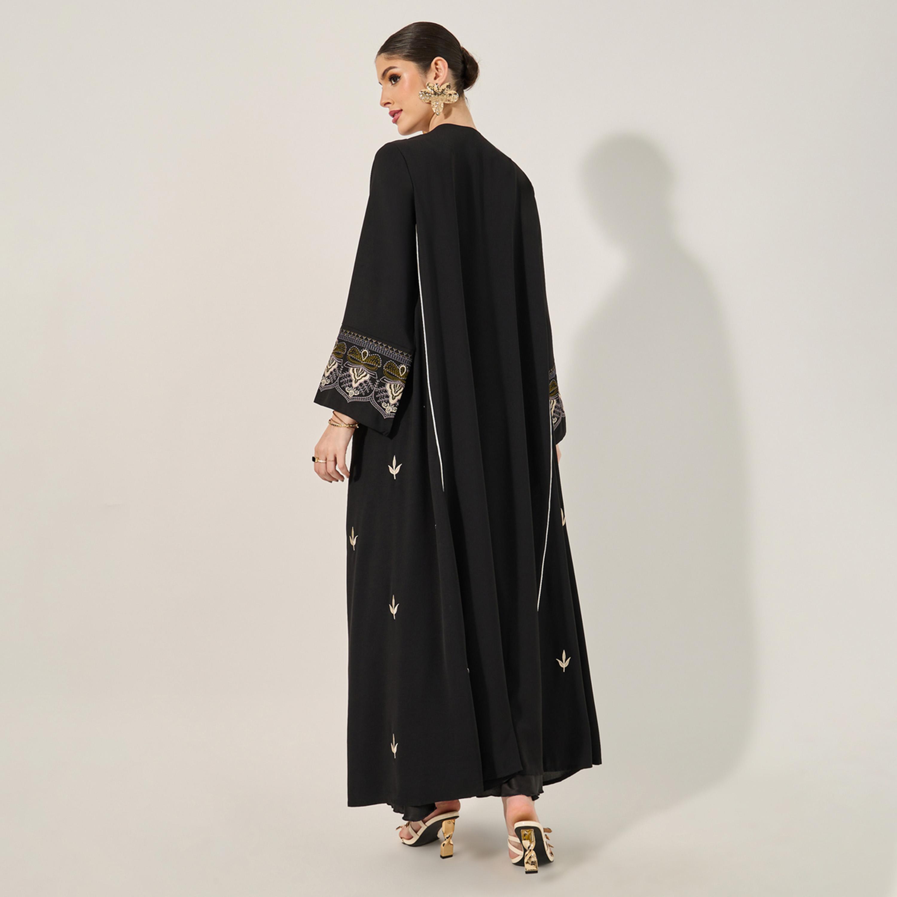 Styli Embroidered Sleeves Cuff A-Line Abaya-women-arabicclothing-abayas-image-5