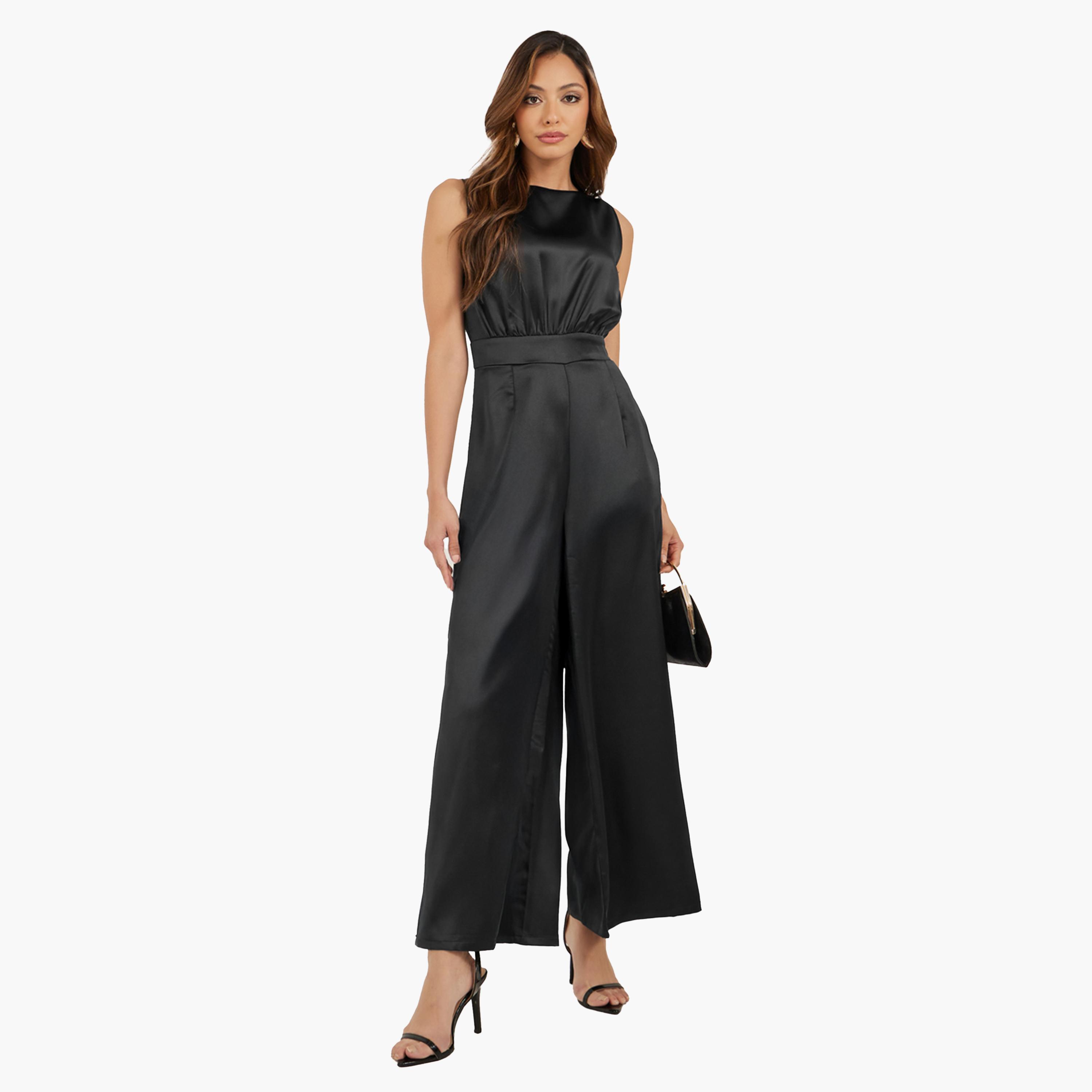 Styli Satin Sleeveless Wide Leg Jumpsuit-women-clothing-jumpsuits-image-1