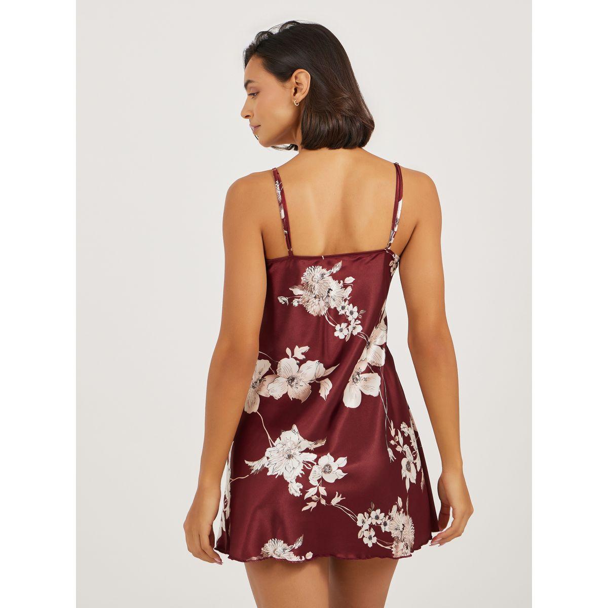 قميص نوم ساتان بطبعة زهور-women-clothing-nightwear-nighties-image-4