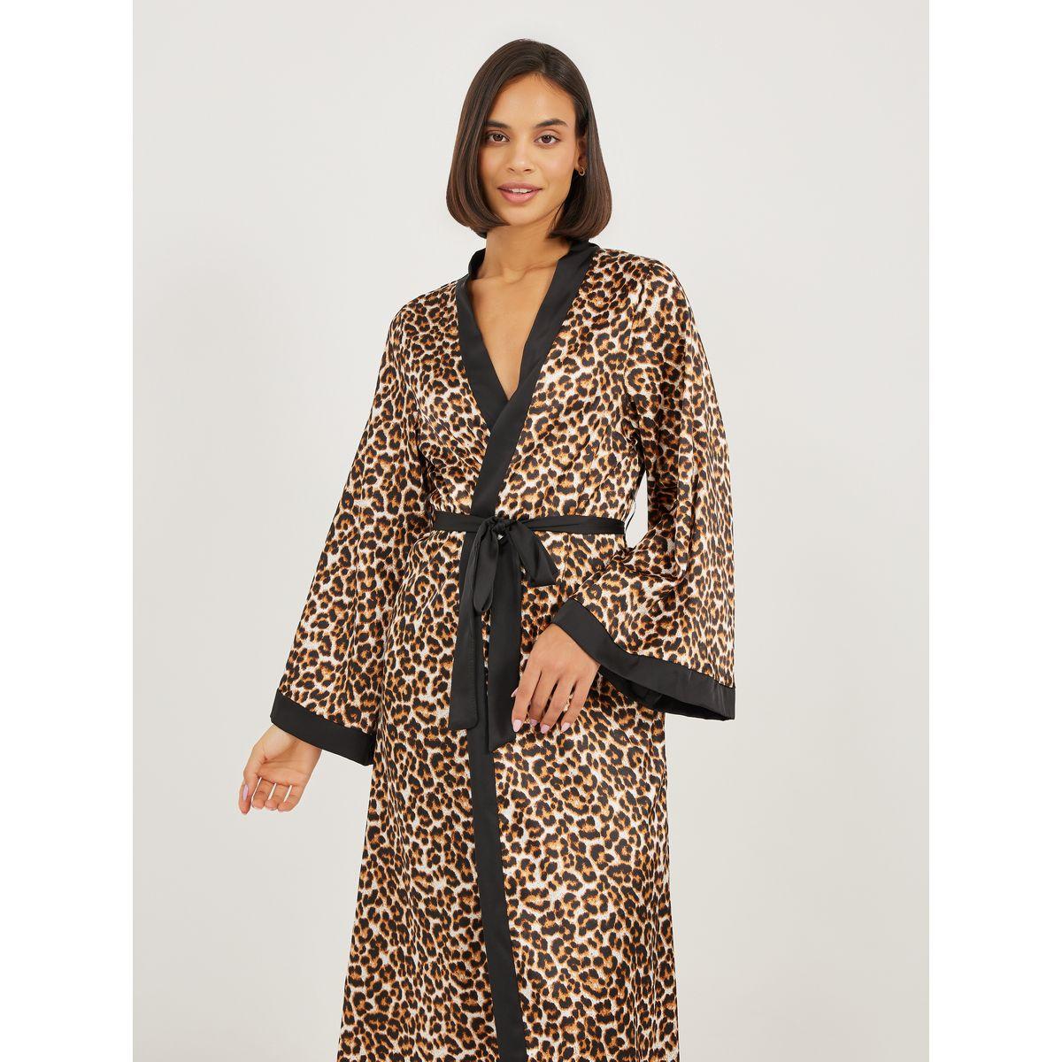Styli Satin Leopard Print Contrast Edge Robe-women-clothing-nightwear-robes-image-2