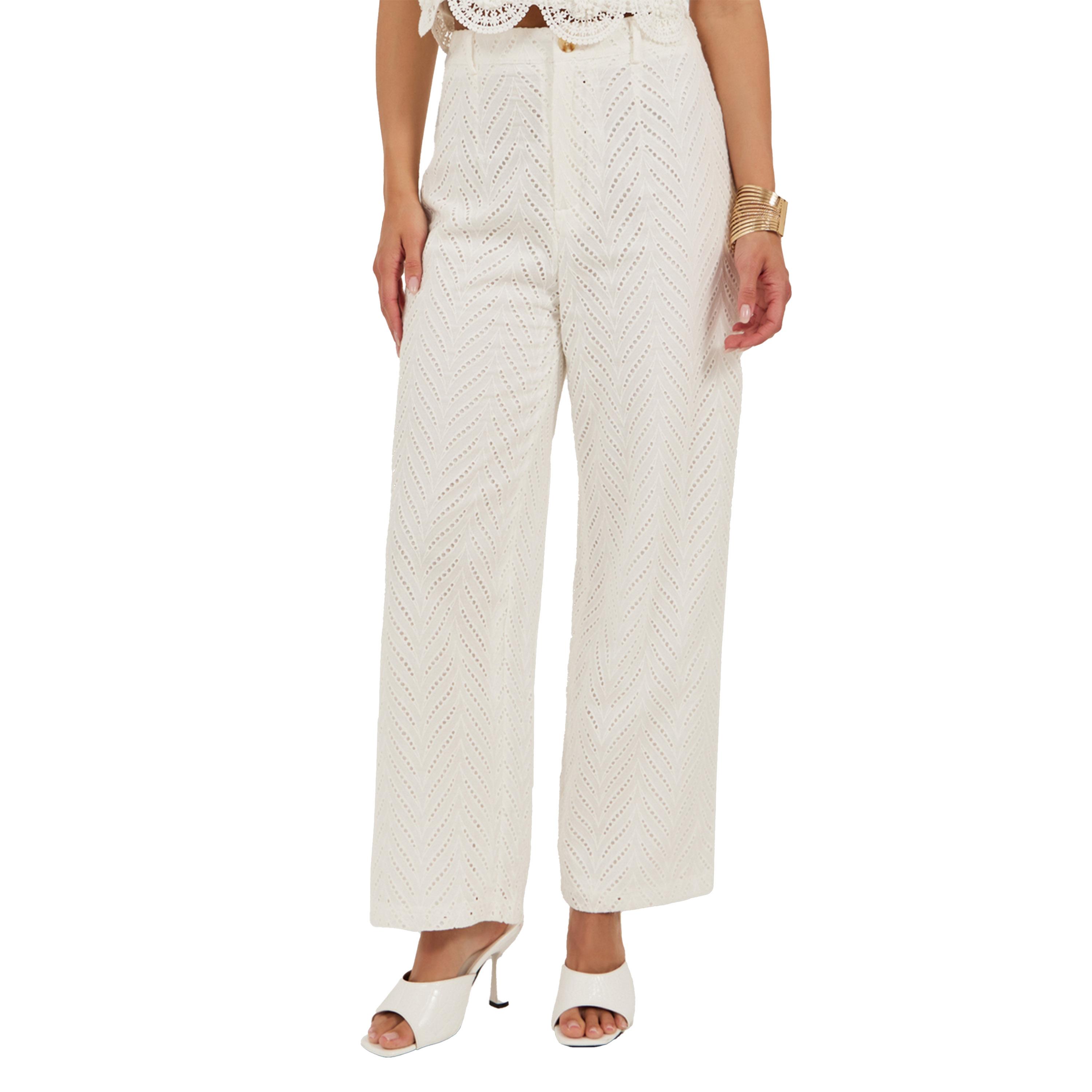 Styli Schiffli Mid Rise Wide Leg Pants-women-clothing-bottoms-trousers-image-1