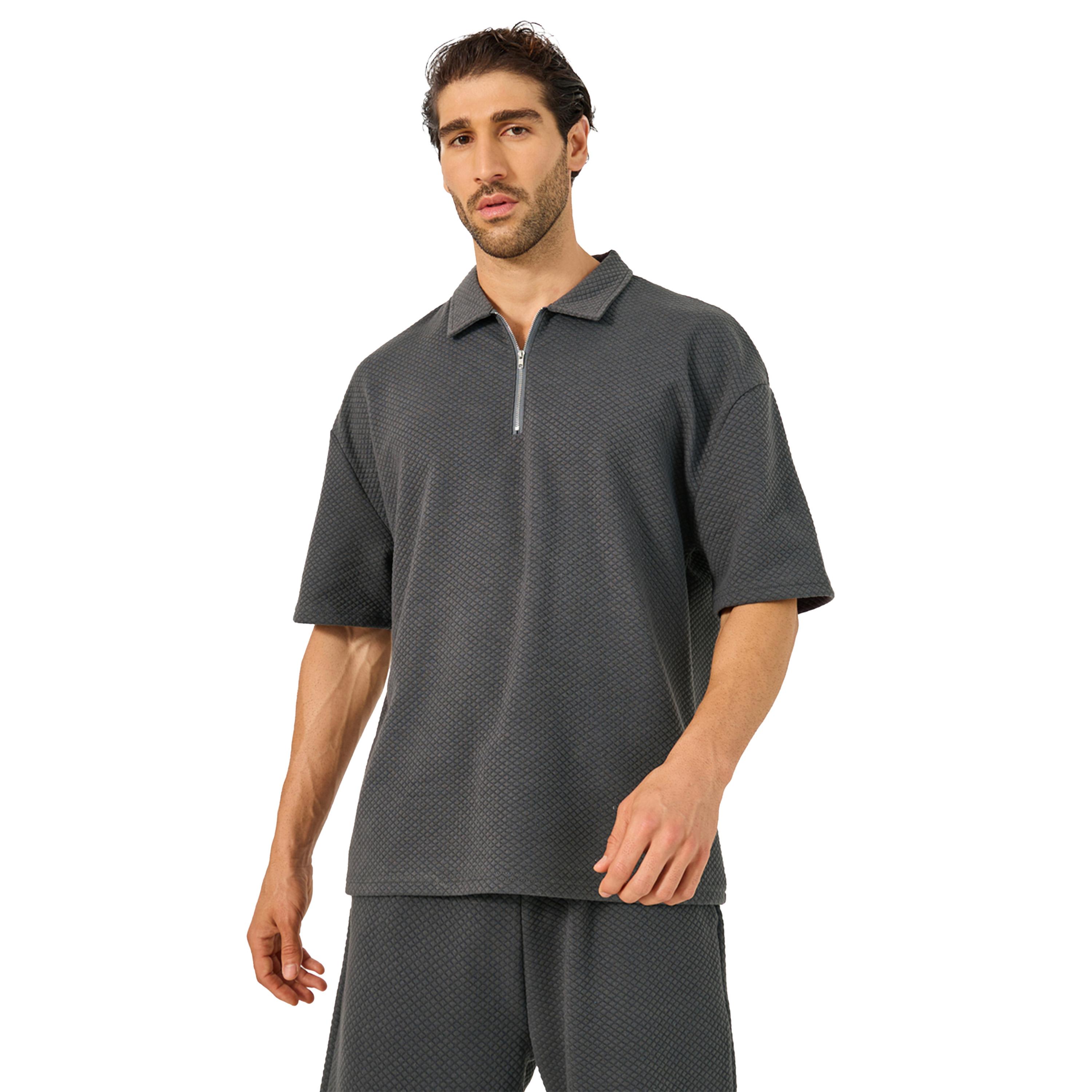 ستايلي -  تي شيرت بولو مريح مع شورت-men-clothing-coordsets-image-2