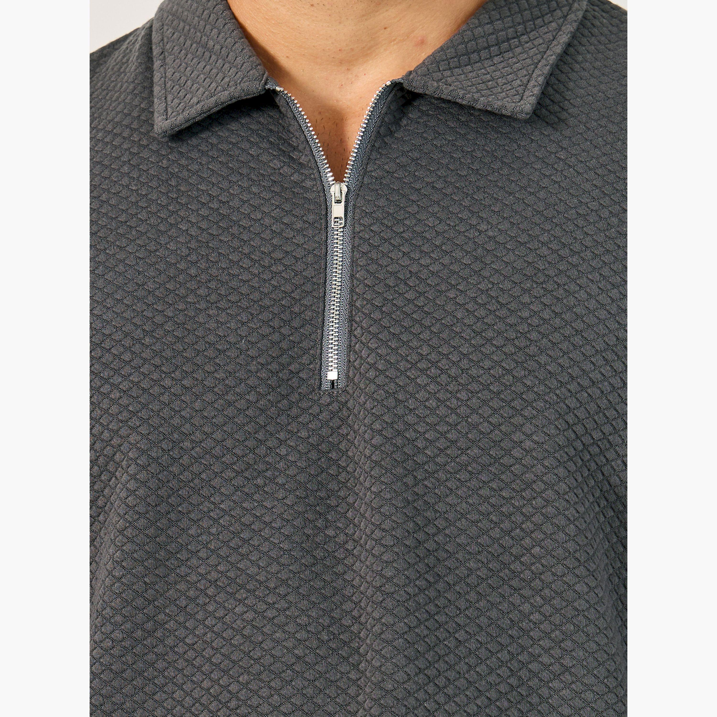 Styli Textured Relaxed Fit Polo T-Shirt and Shorts Co-Ords-men-clothing-coordsets-image-3