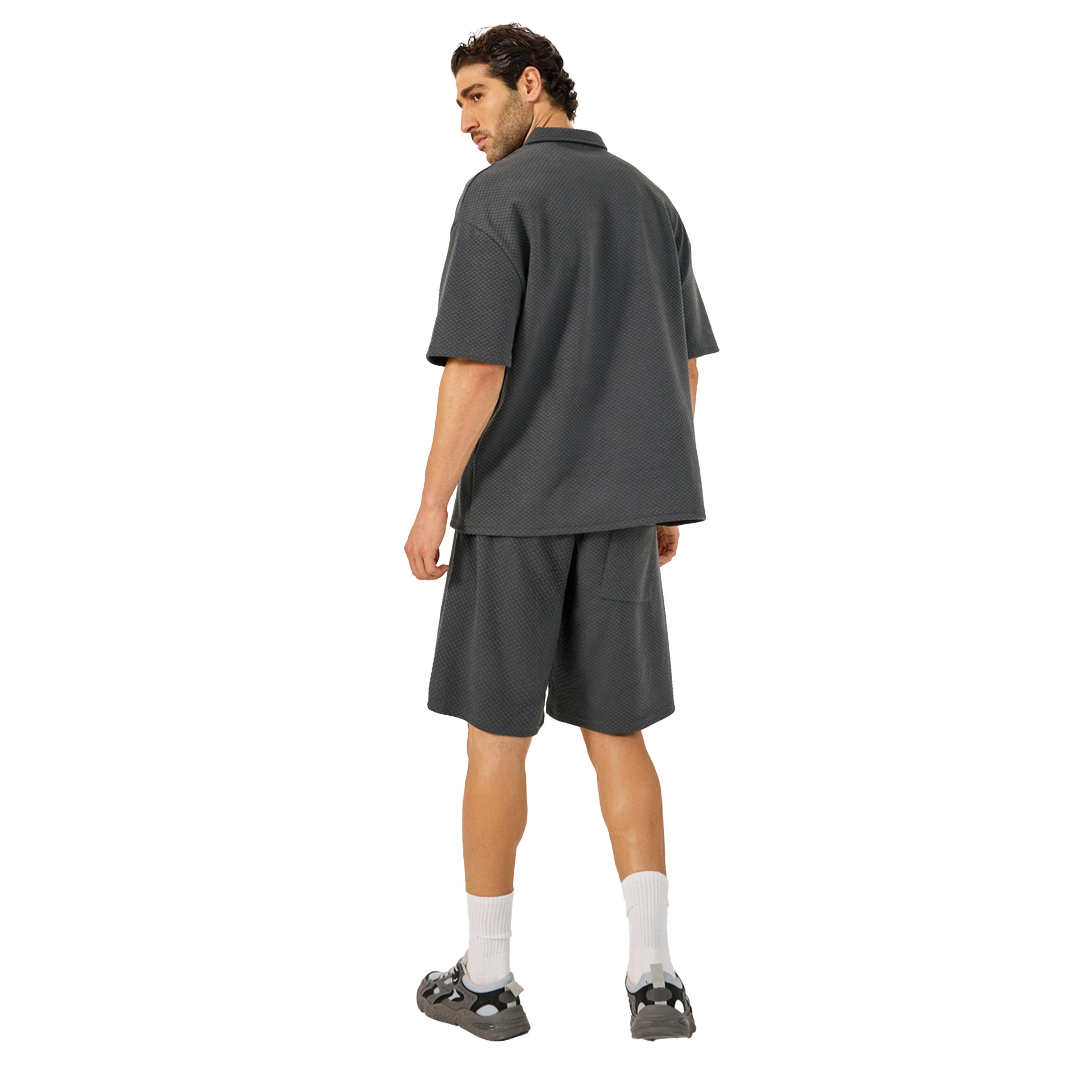 ستايلي -  تي شيرت بولو مريح مع شورت-men-clothing-coordsets-image-4