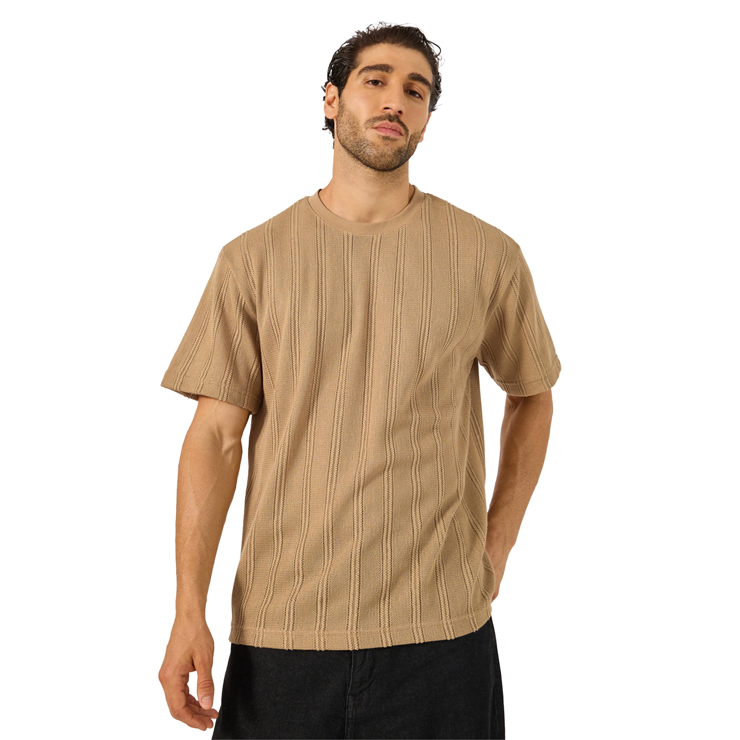 ستايلي -  تي شيرت مخطط شفاف بأكمام قصيرة ومقاس كبير-men-clothing-tshirtsandpolos-tshirts-image-4