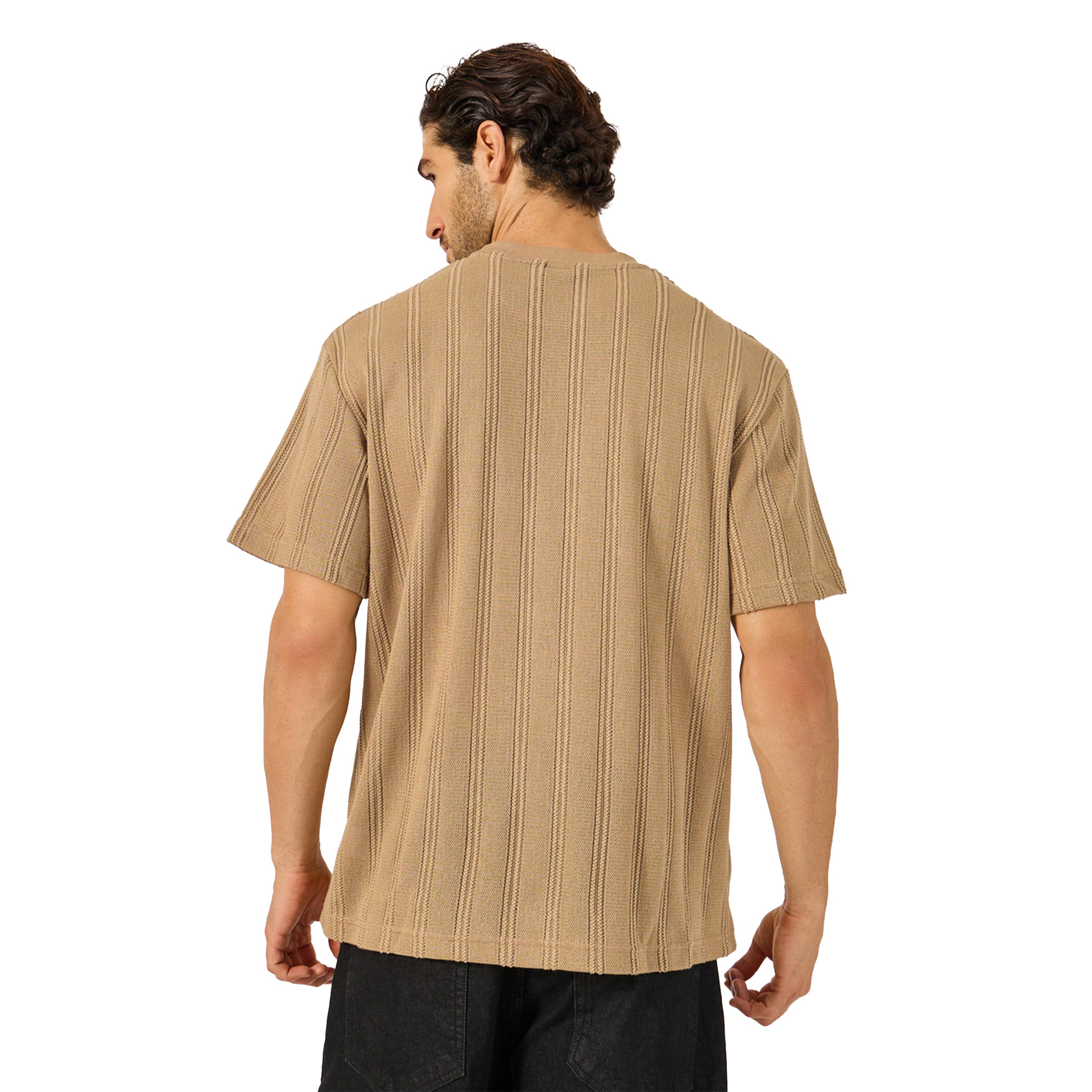 ستايلي -  تي شيرت مخطط شفاف بأكمام قصيرة ومقاس كبير-men-clothing-tshirtsandpolos-tshirts-image-1