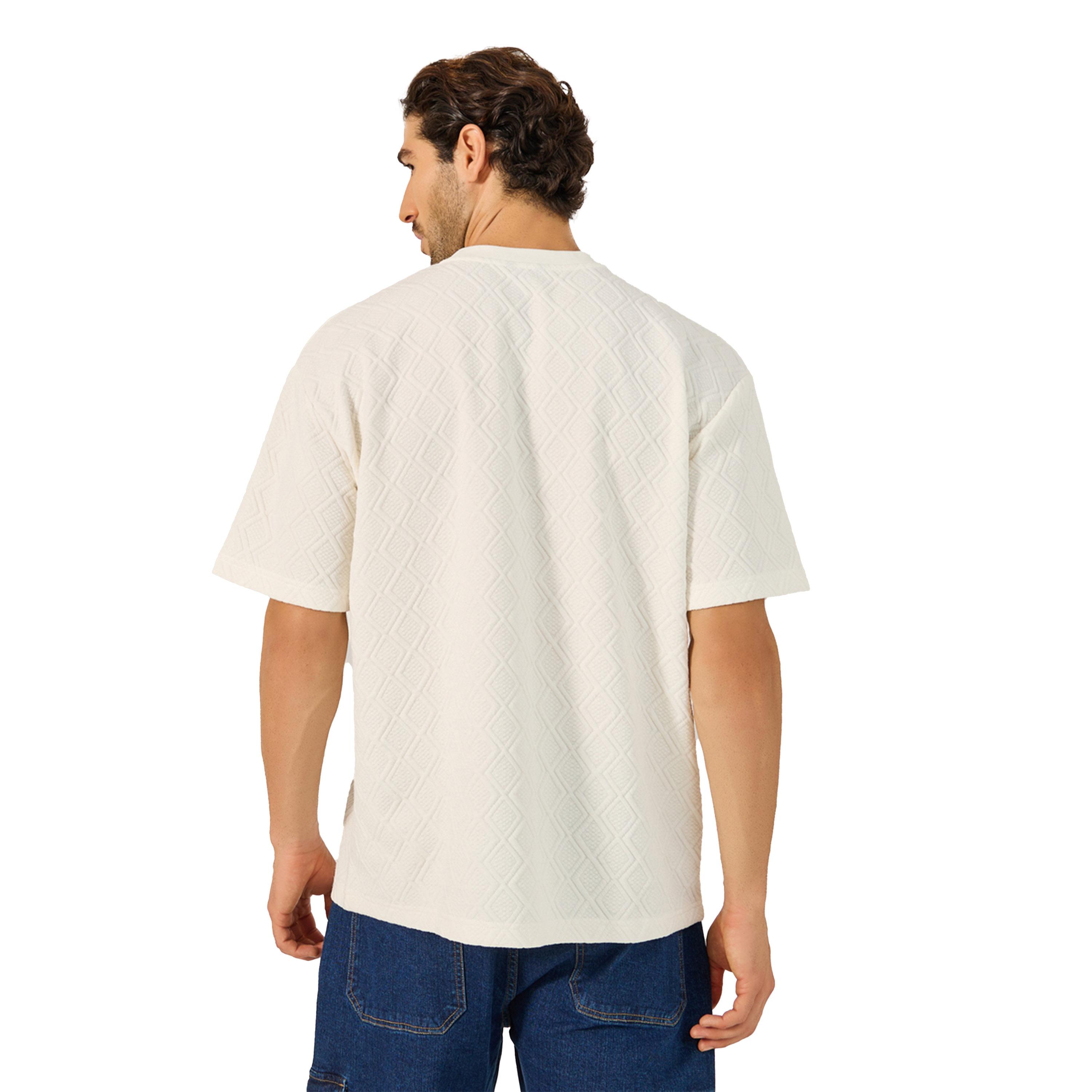 Styli Harlequin Textured Oversized T-Shirt with Badge Detail-men-clothing-tshirtsandpolos-tshirts-image-4