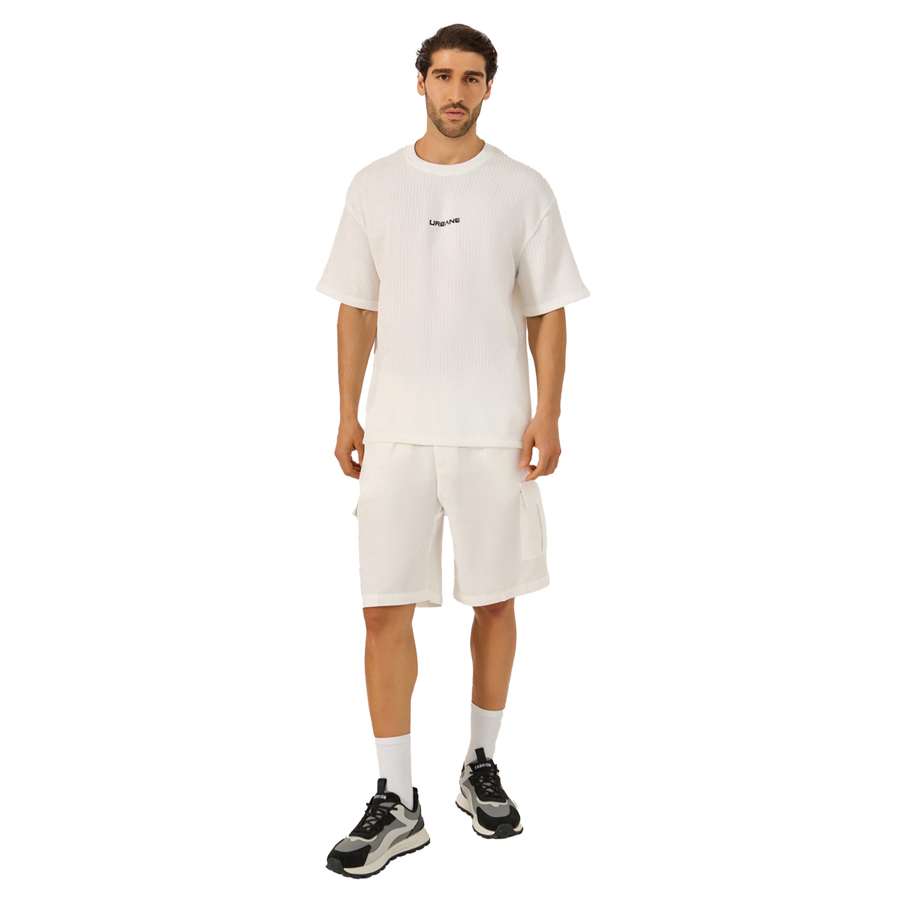 ستايلي -  تي شيرت مقاس كبيربنقشة منسوجة وتطريز بسيط-men-clothing-tshirtsandpolos-tshirts-image-2
