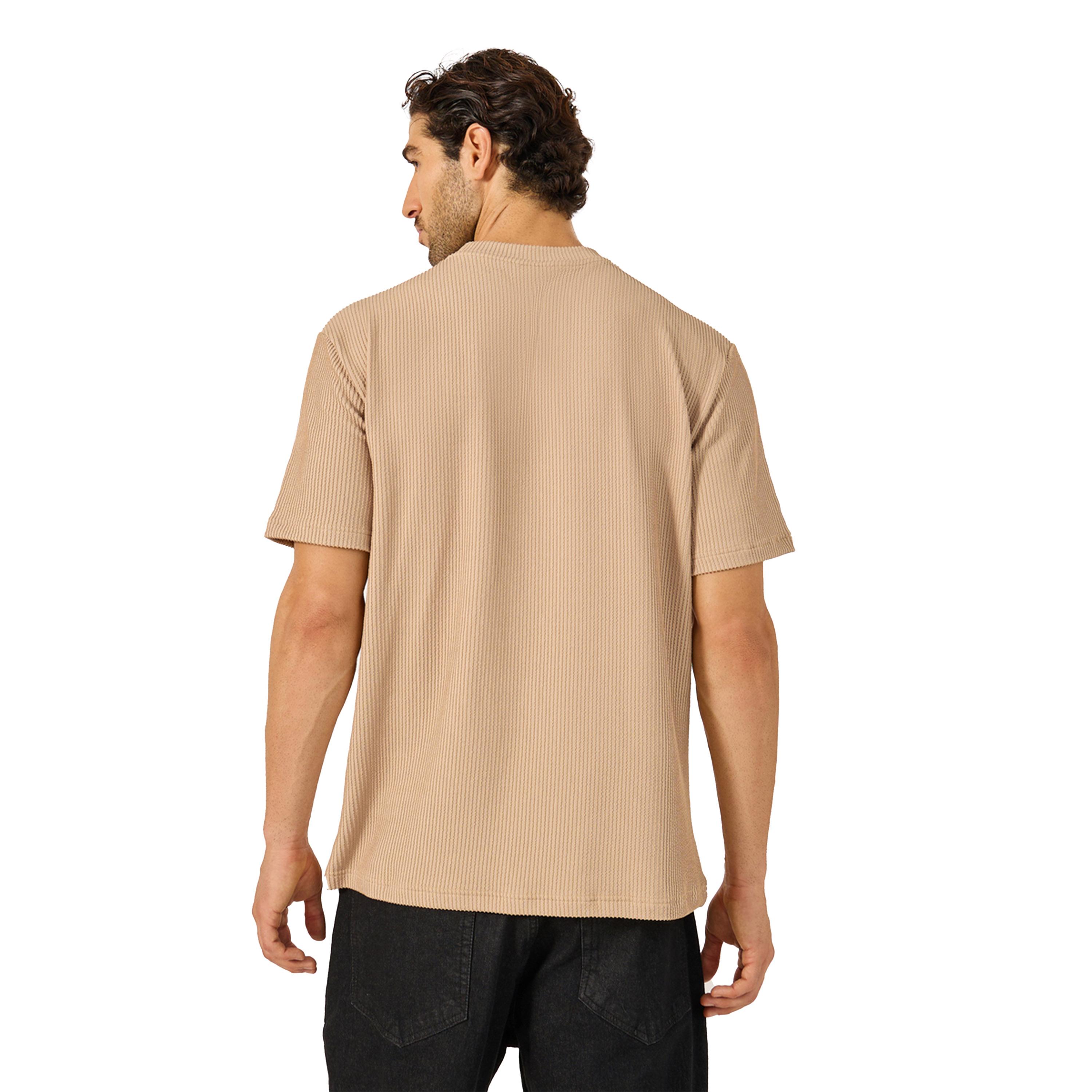 Styli Chevron Textured Oversized T-Shirt with Minimal Embroidery-men-clothing-tshirtsandpolos-tshirts-image-4
