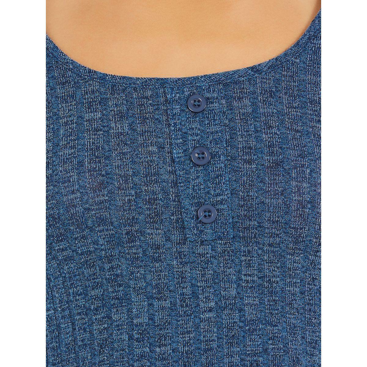 Styli Melange Brushed Rib Crop Placket Vest and Shorts Set-women-clothing-nightwear-pyjamas-shortsets-image-3