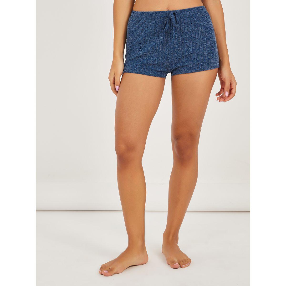 Styli Melange Brushed Rib Crop Placket Vest and Shorts Set-women-clothing-nightwear-pyjamas-shortsets-image-4