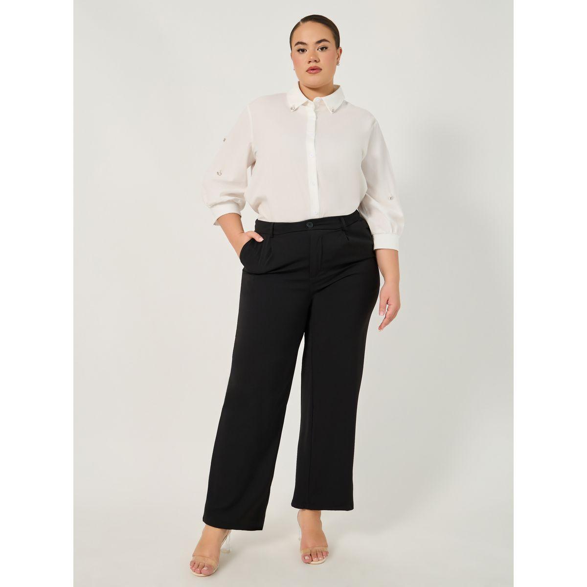 بلوزة بمقاس كبير وأكمام منفوخة-women-clothing-shirtsandblouses-shirts-image-1