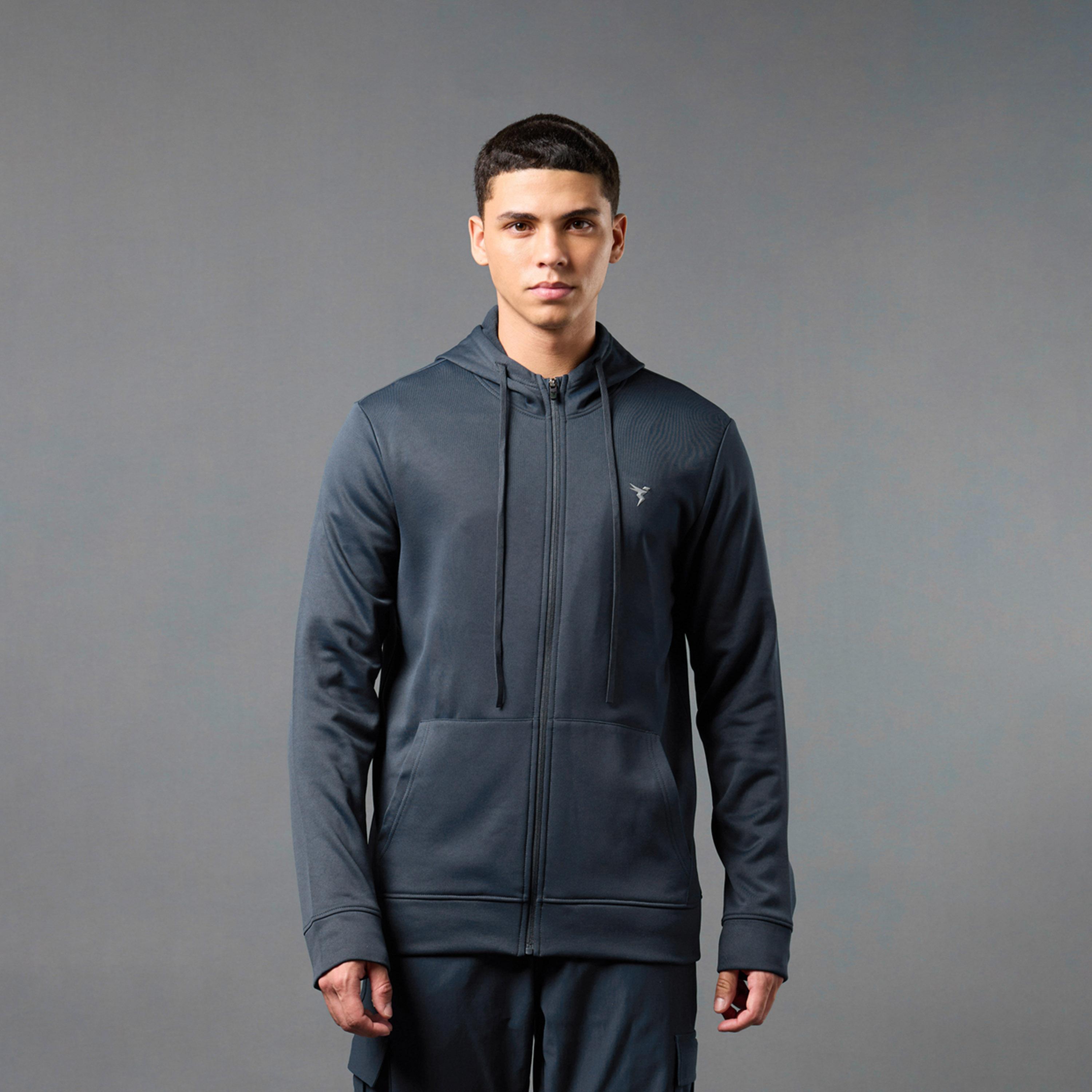 Technosport X Styli Solid Hoodie With Zip-men-clothing-jacketsandblazers-jackets-image-1