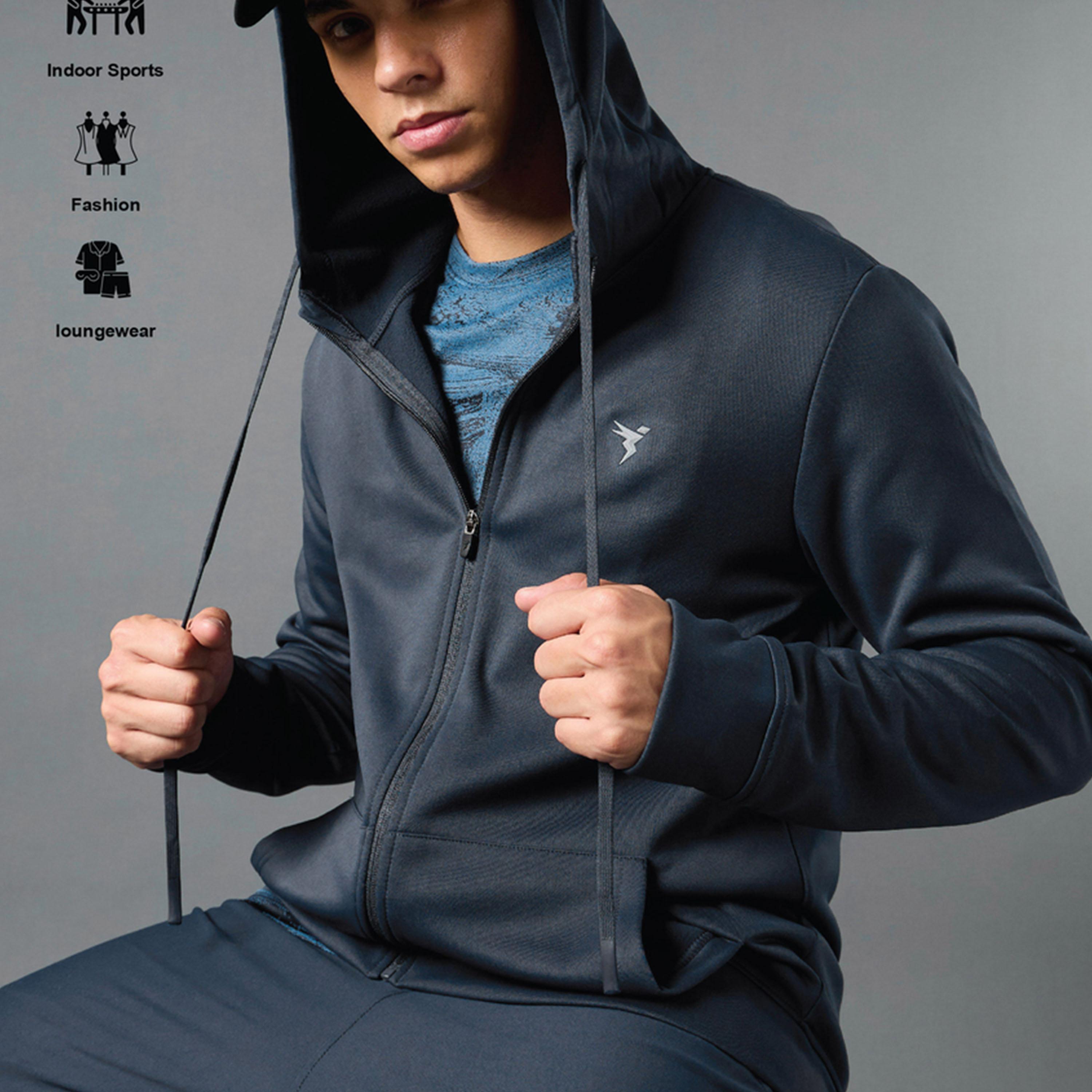 Technosport X Styli Solid Hoodie With Zip-men-clothing-jacketsandblazers-jackets-image-2