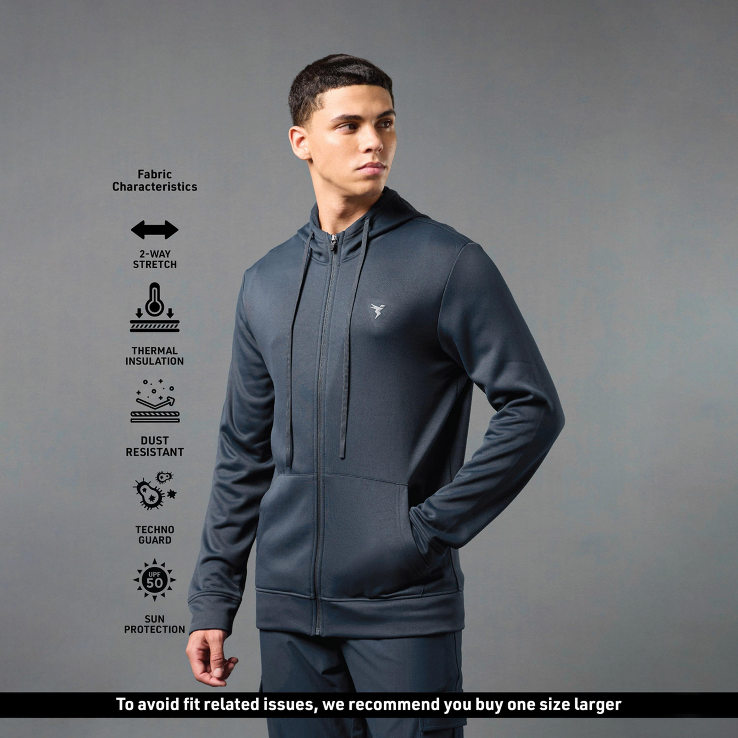 Technosport X Styli Solid Hoodie With Zip-men-clothing-jacketsandblazers-jackets-image-3