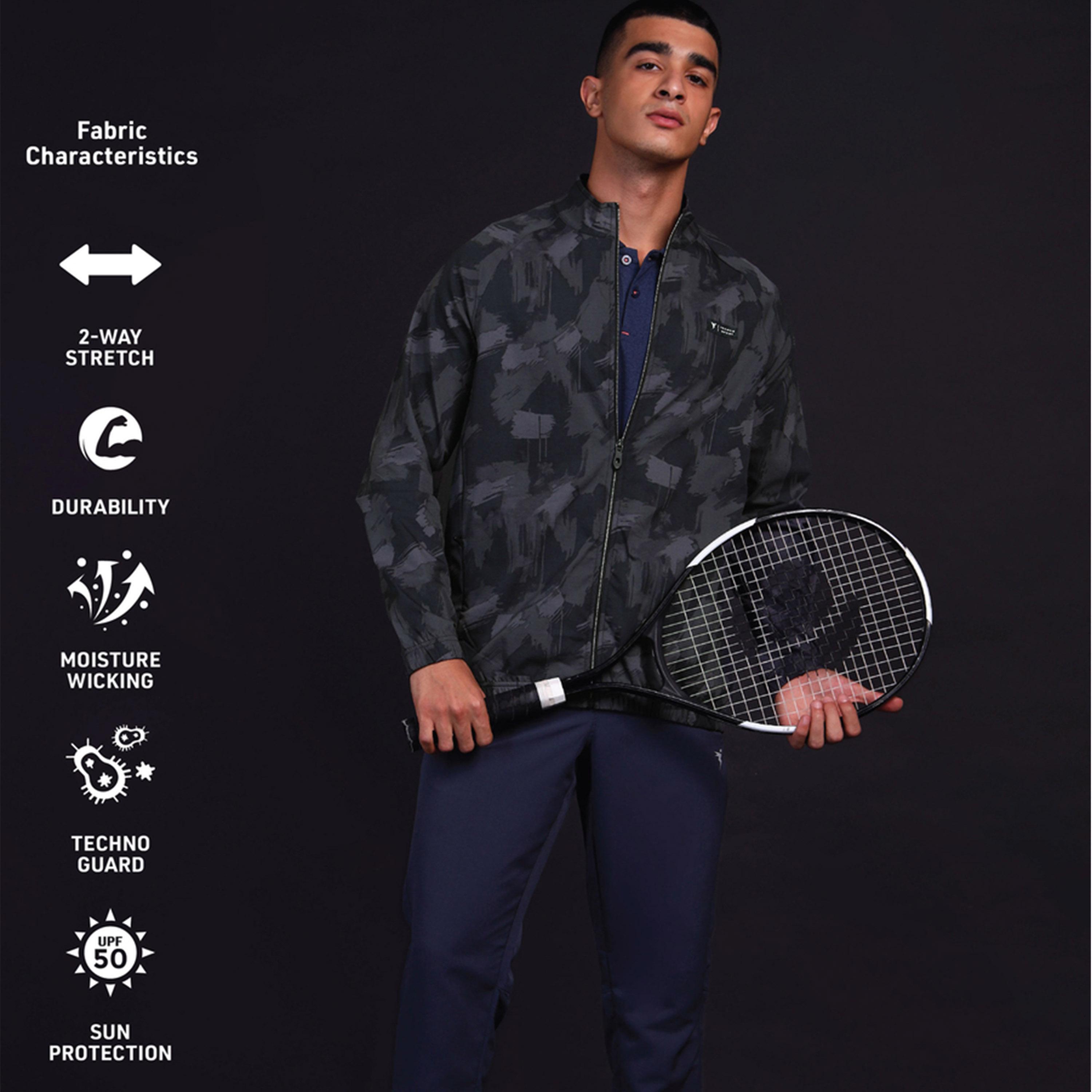 تكنو سبورت × ستايلي - جاكيت سادة محبوك مع تمدد باتجاهين-men-clothing-sportswearandactivewear-hoodiesandsweatshirts-image-4