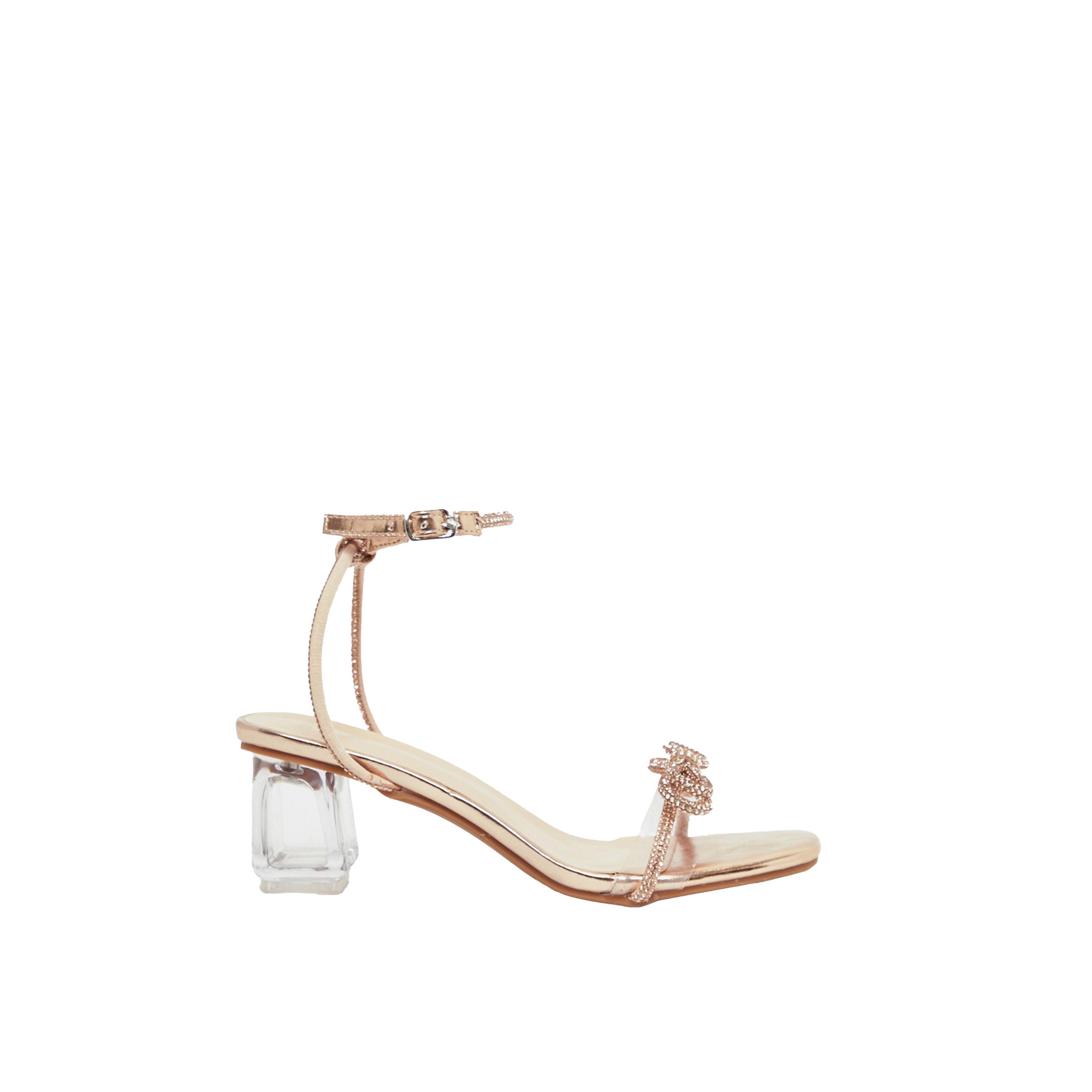 Styli Embellished Ribbon Accent Block Heel Sandals-women-shoes-heels-image-1