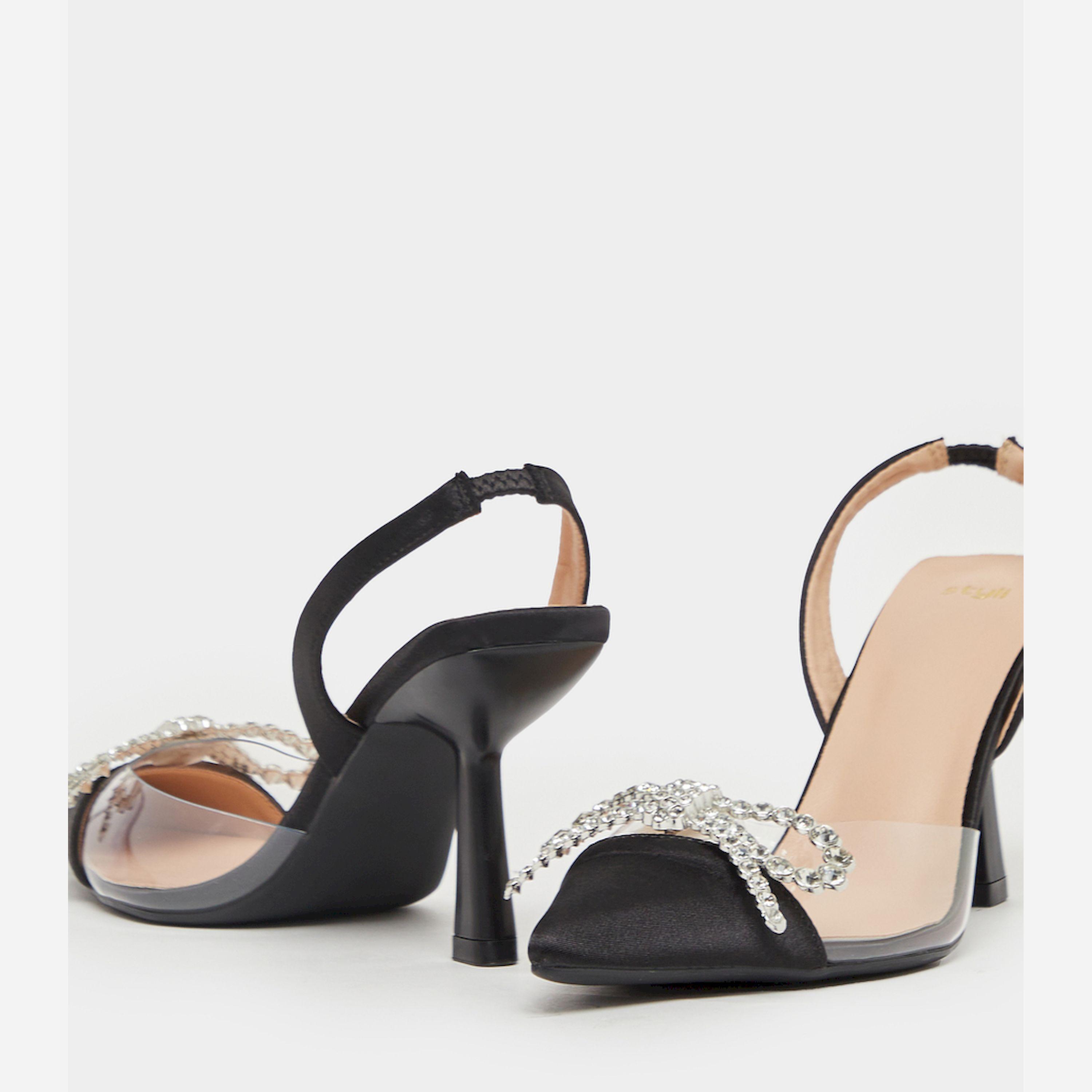 Styli Embellished Pointed Toe Kitten Heel Sandals-women-shoes-heels-image-3