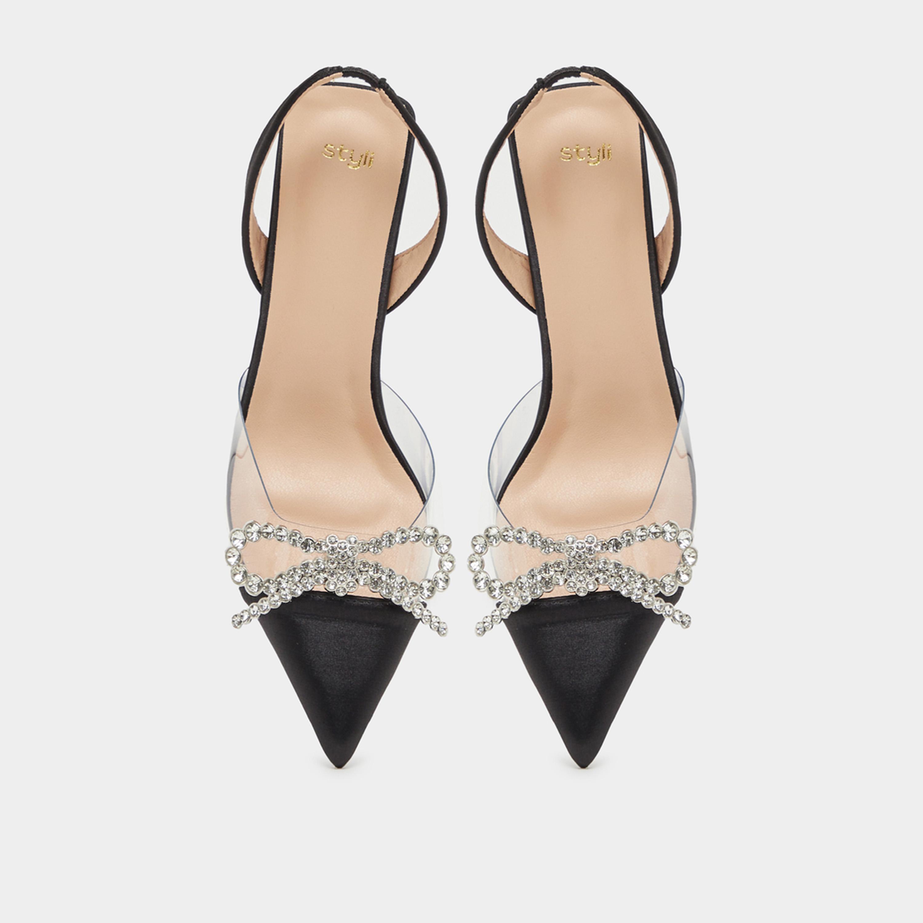 Styli Embellished Pointed Toe Kitten Heel Sandals-women-shoes-heels-image-5