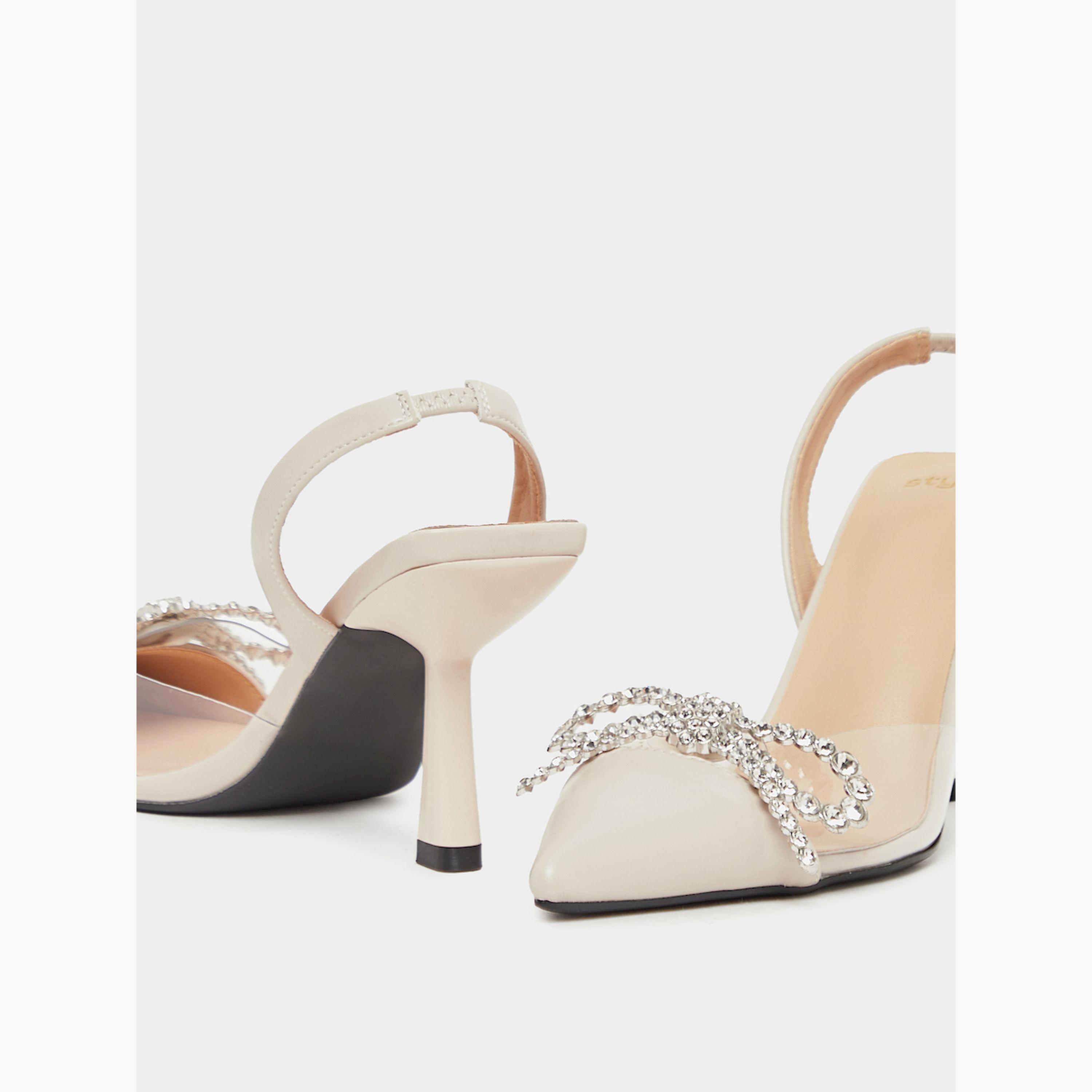 Styli Embellished Pointed Toe Kitten Heel Pumps-women-shoes-heels-image-3