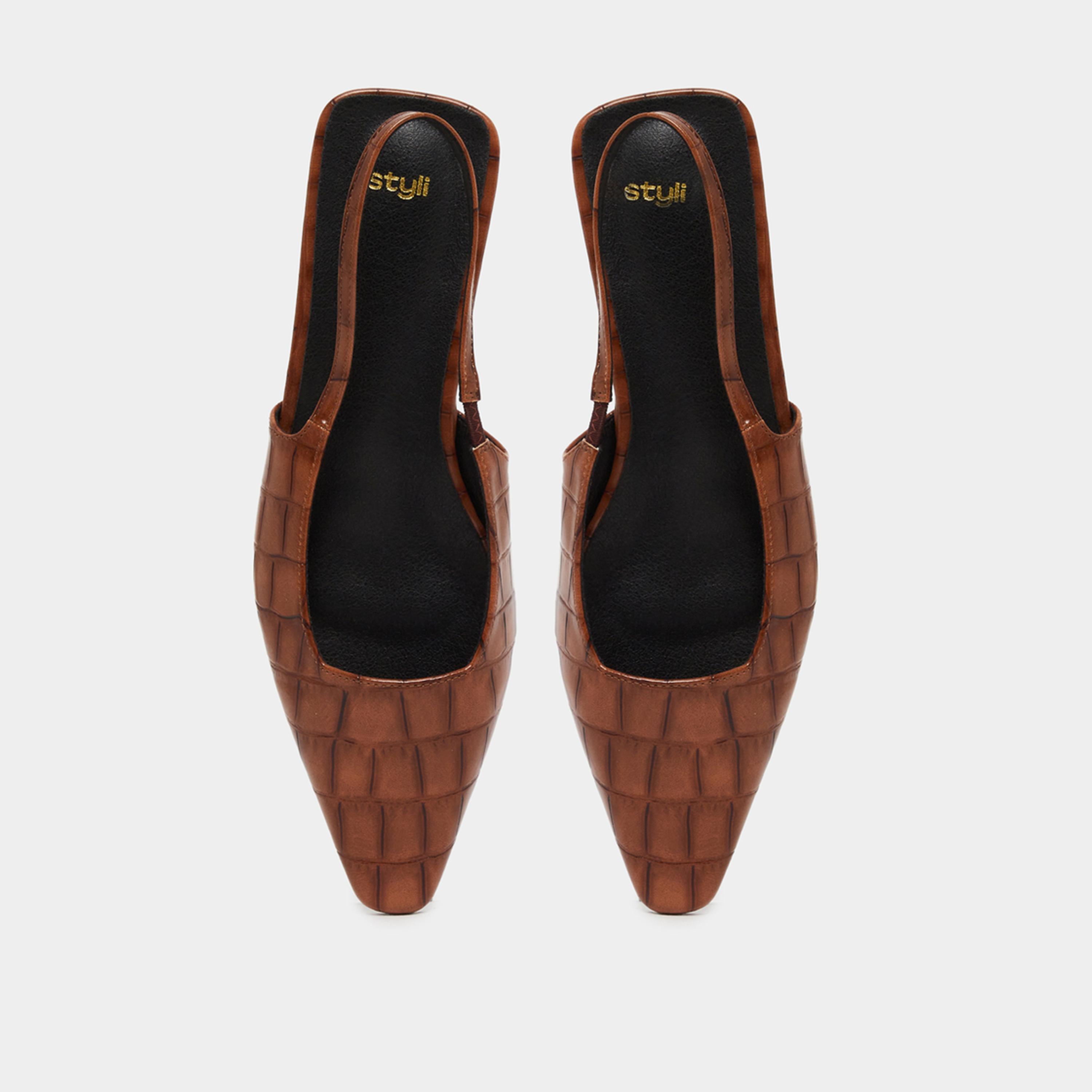 ستايلي - حذاء مفتوح من الخلف بنقشة حيوانات-women-shoes-heels-image-5