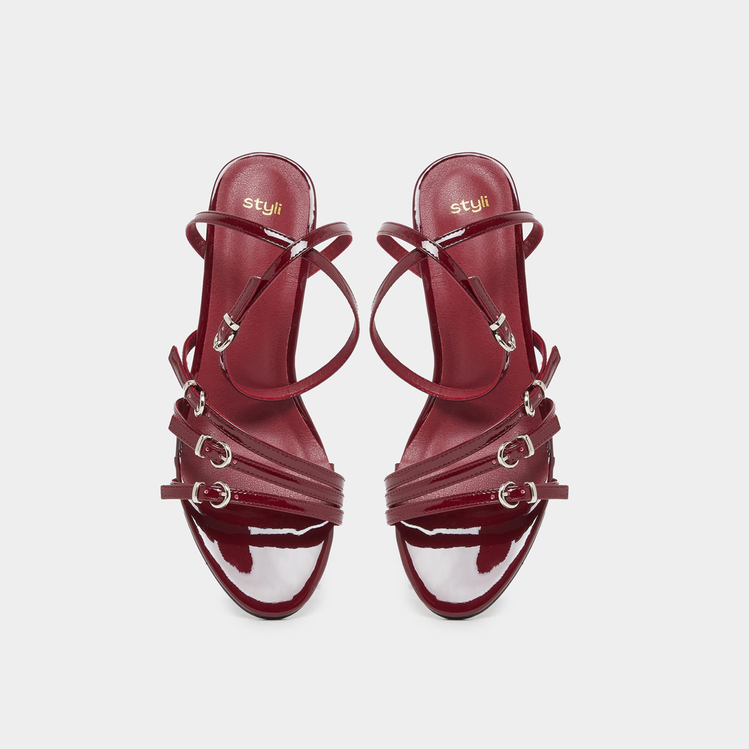 Styli Belted Strap Stiletto Heel Sandals-women-shoes-sandals-heeled-image-5
