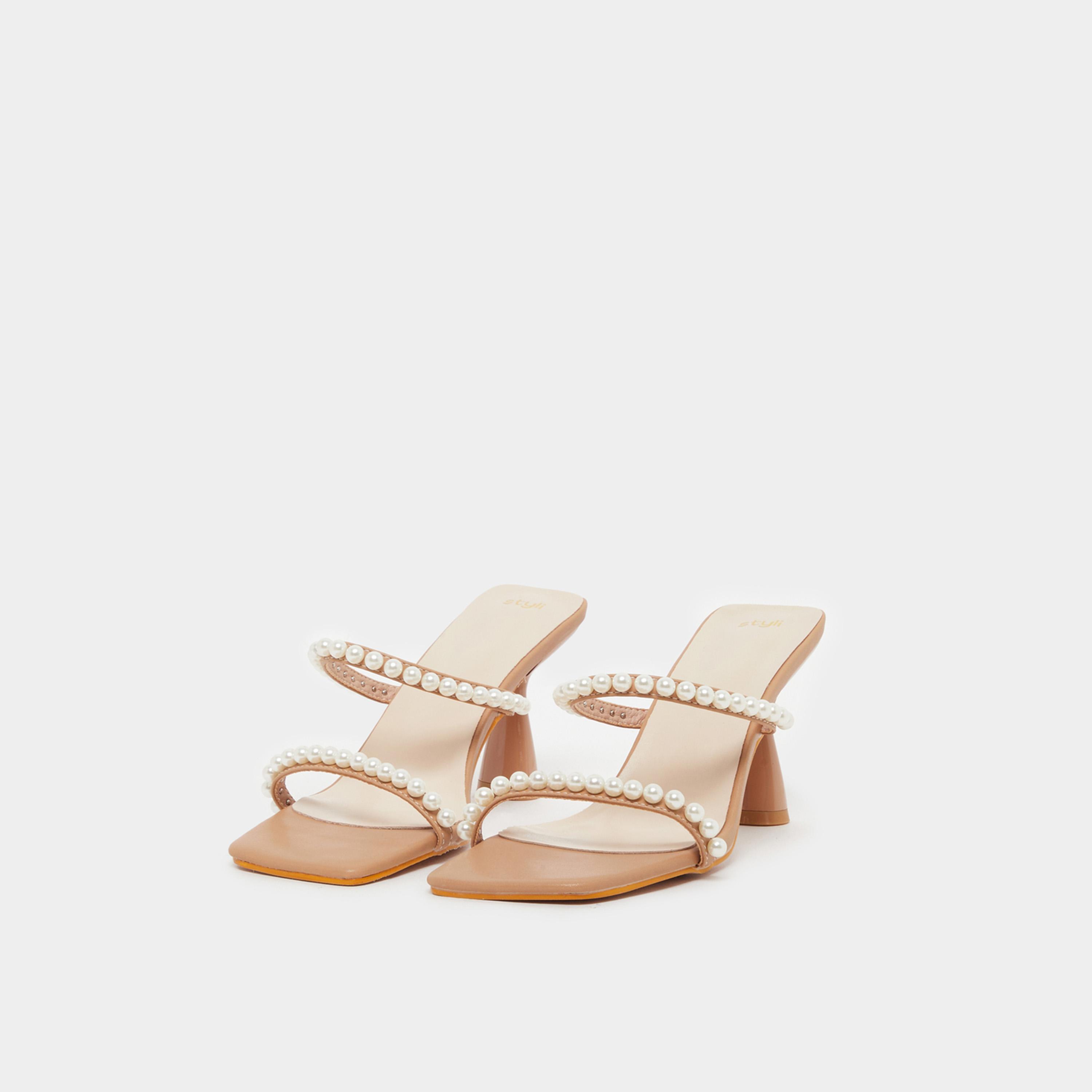 Styli Embellished Open Toe Kitten Heel Sandals-women-shoes-heels-image-2
