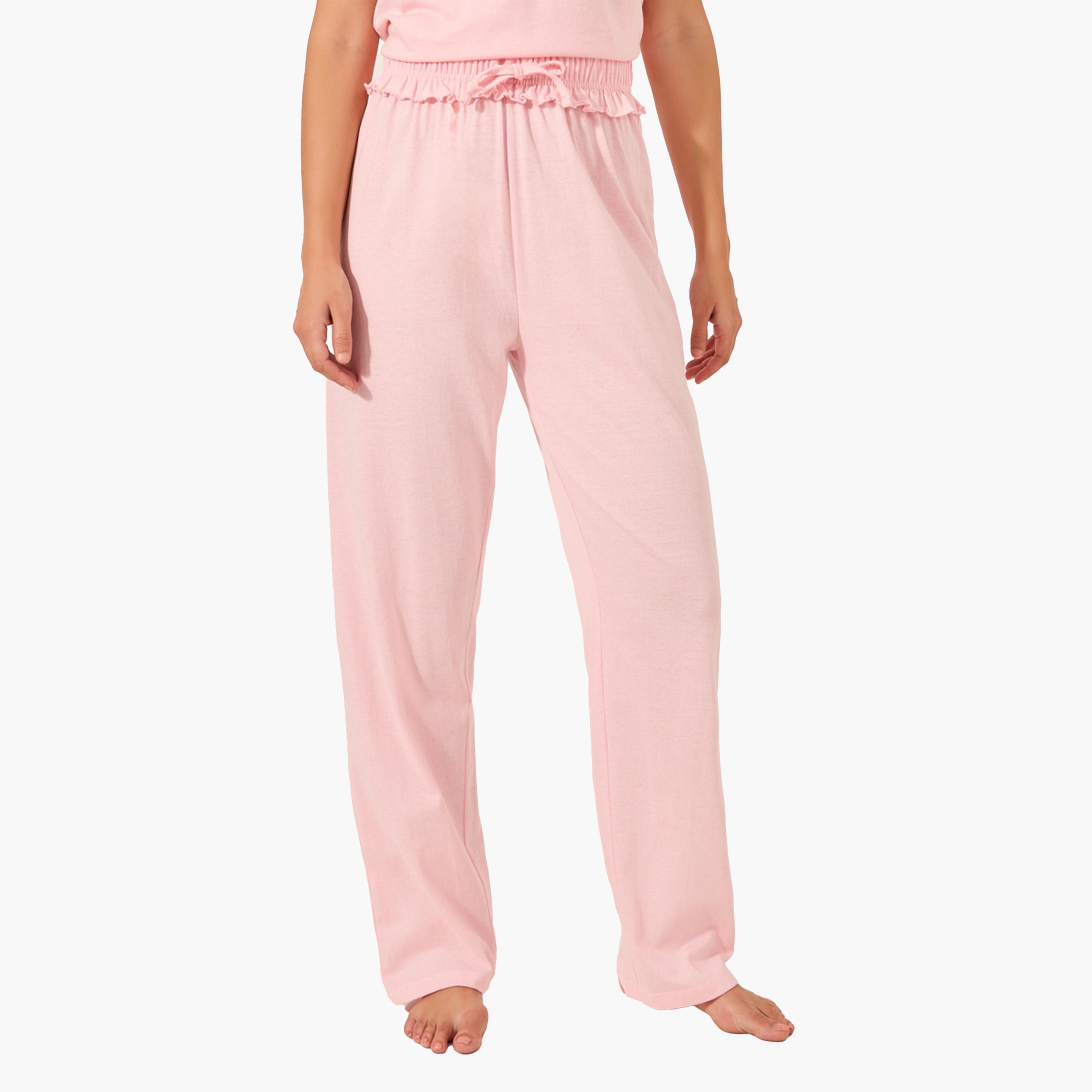 Styli Pink Knitted T-Shirt and Pyjama Set-women-clothing-nightwear-pyjamas-longsets-image-6