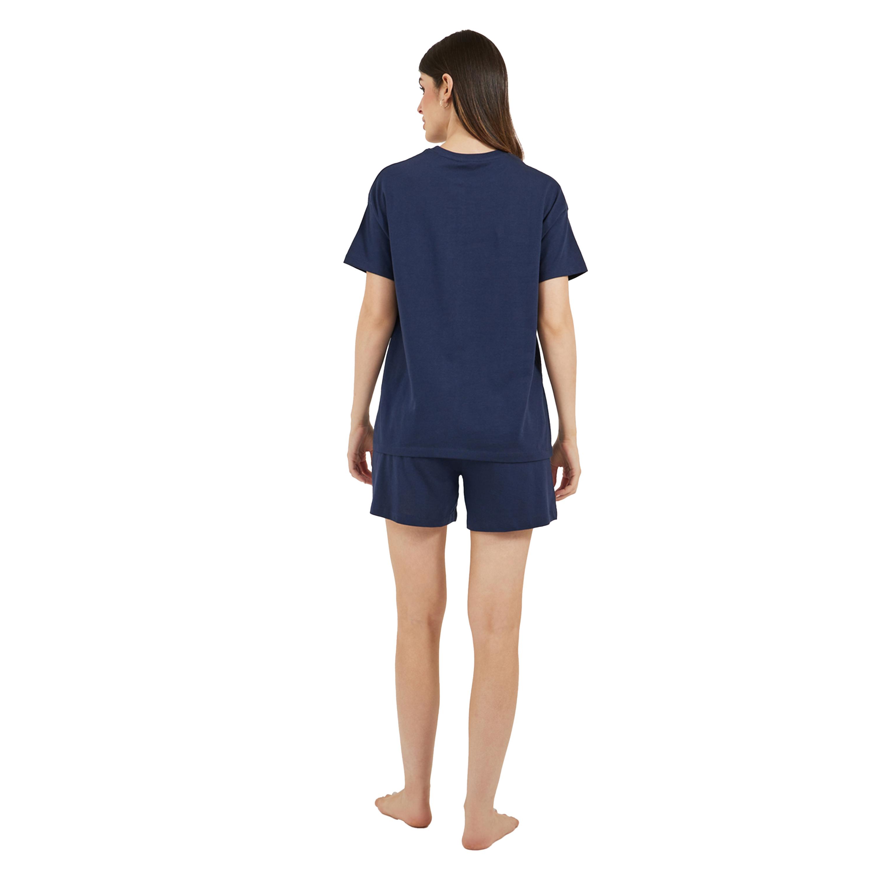 Styli Dropped Shoulder Pocket T-Shirt and Button Placket Pyjama Shorts Set-women-clothing-nightwear-pyjamas-shortsets-image-5