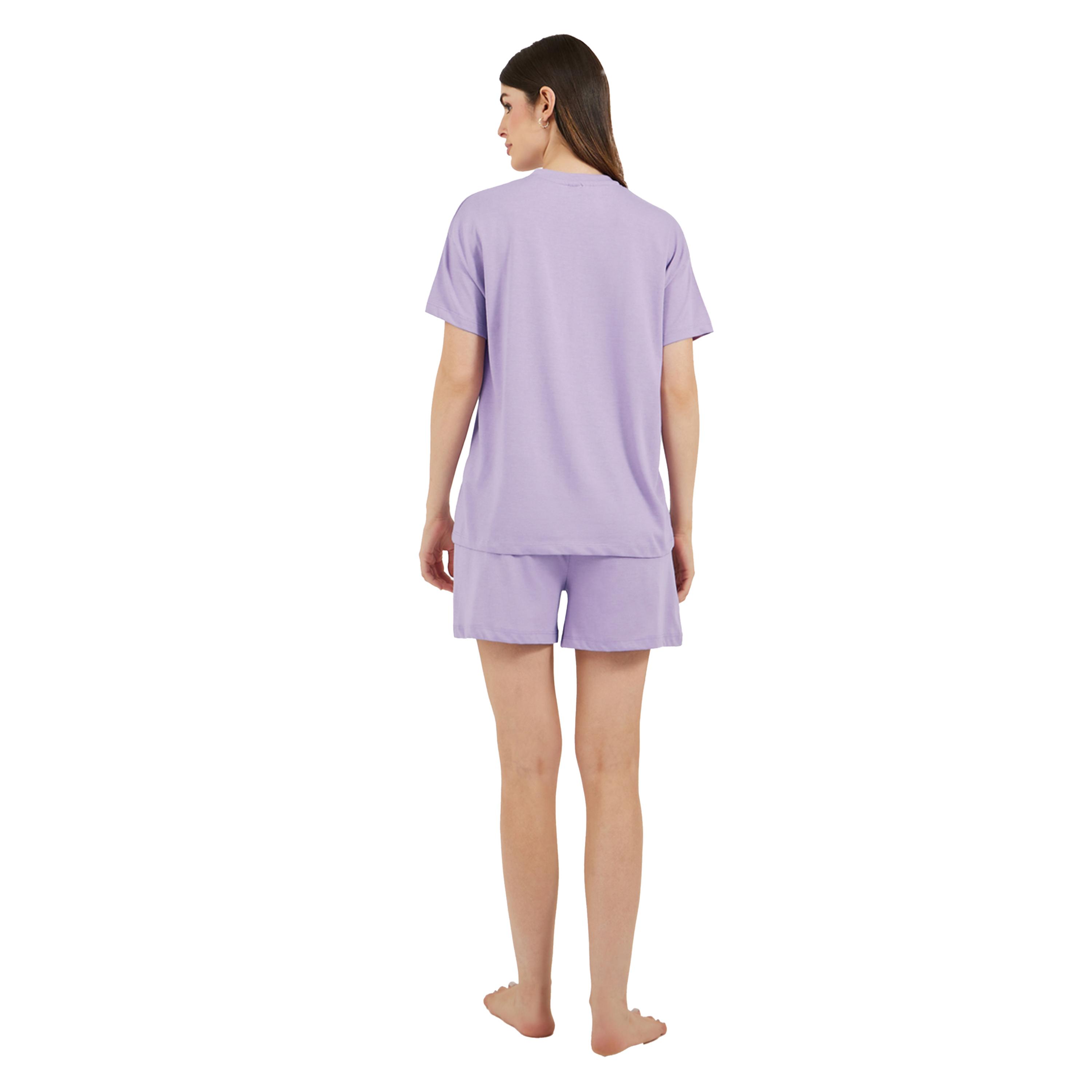 Styli Dropped Shoulder Pocket T-Shirt and Button Placket Pyjama Shorts Set-women-clothing-nightwear-pyjamas-shortsets-image-5